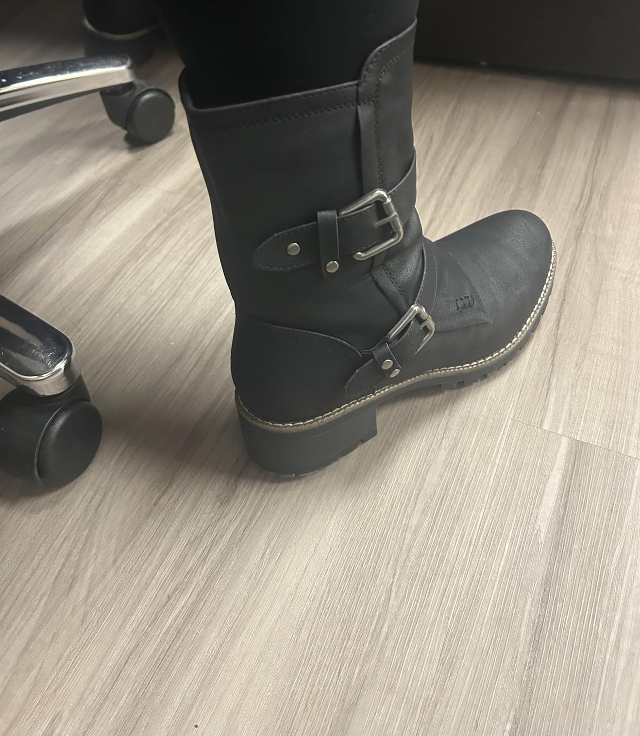GLOBALWIN Women's Motorcycle Boots Combat Riding Ankle Boot customer photo 2