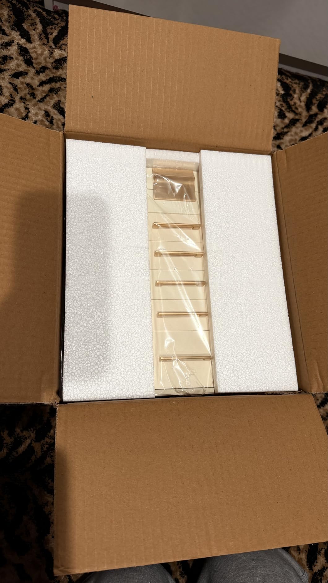 SONGMICS Jewelry Box Organizer, 3-Layer Storage with 2 Drawers, Glass Lid | Jewelry Organizer for Earrings, Modern Style, 8 x 9.1 x 5.3 Inches, Cloud White and Gold, GISELLA Collection UJBC239WT customer photo 2
