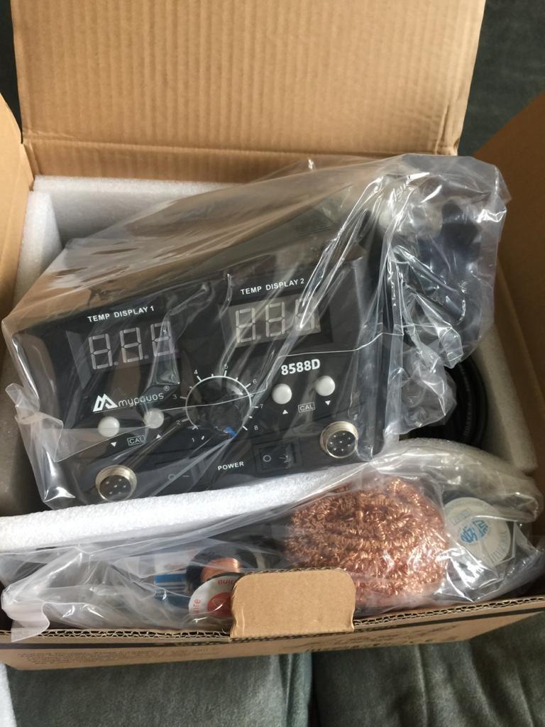 2 IN 1 750W LED Digital Soldering Station Hot Air Gun Rework Station Electric Soldering Iron For Phone PCB IC SMD BGA Welding SET 110V (8588D SET1) customer photo 1