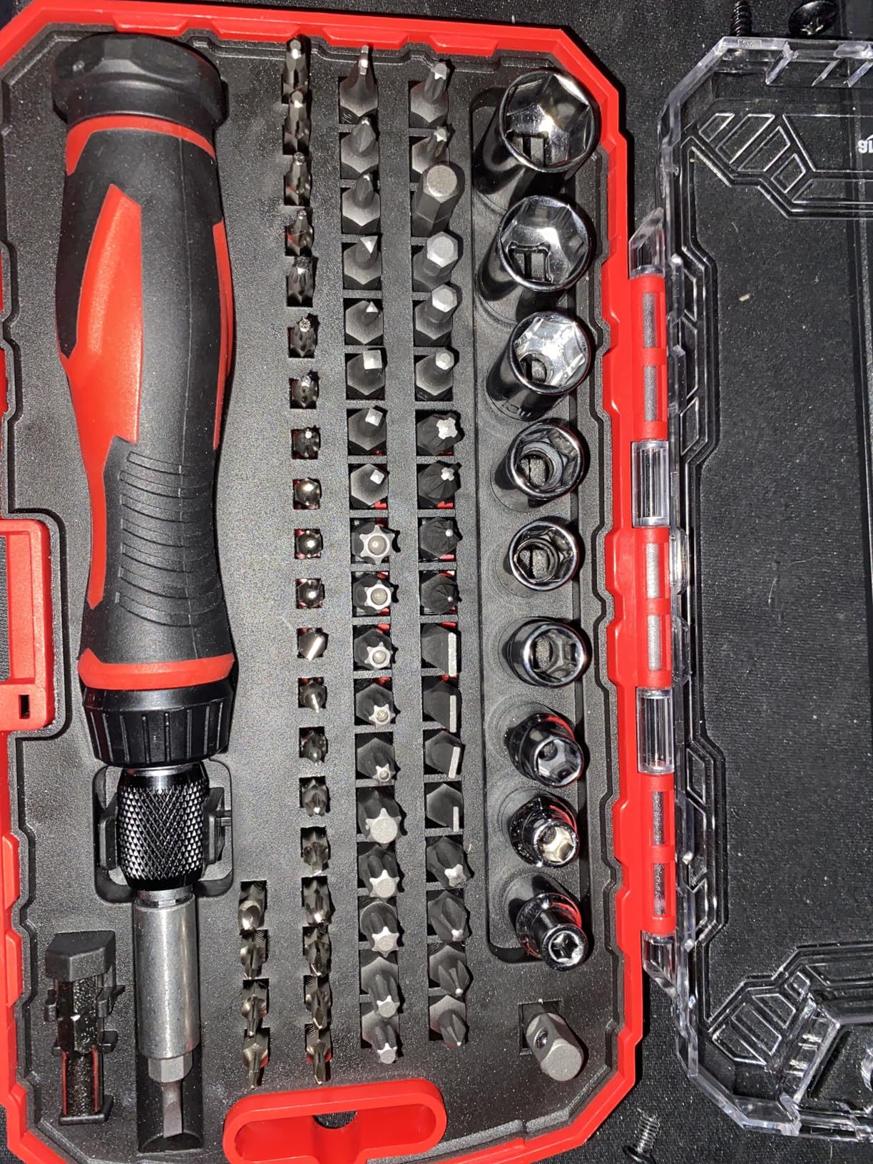 Amazon Basics Magnetic Ratcheting Wrench and Electronics Precision Screwdriver Tool Set, 73-Piece customer photo 2