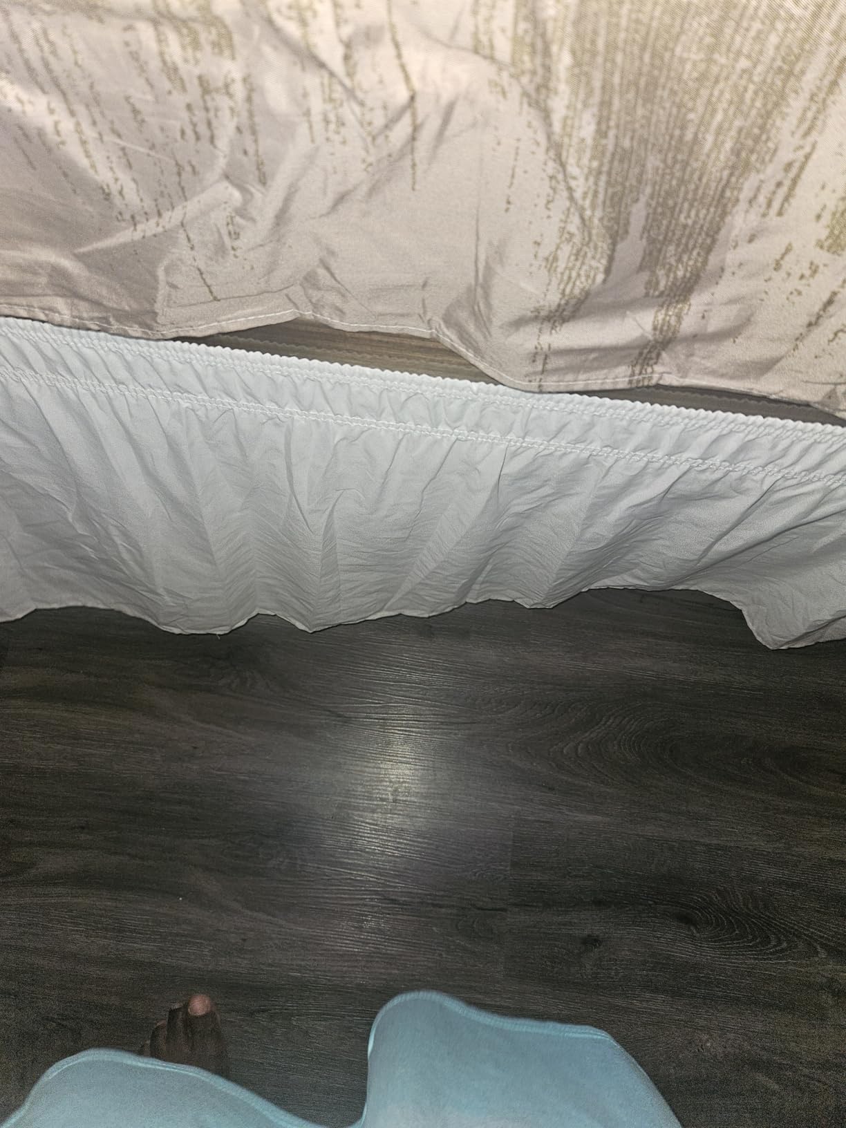 PureFit Wrap Around Ruffled Bed Skirt, White, Queen/King - 18