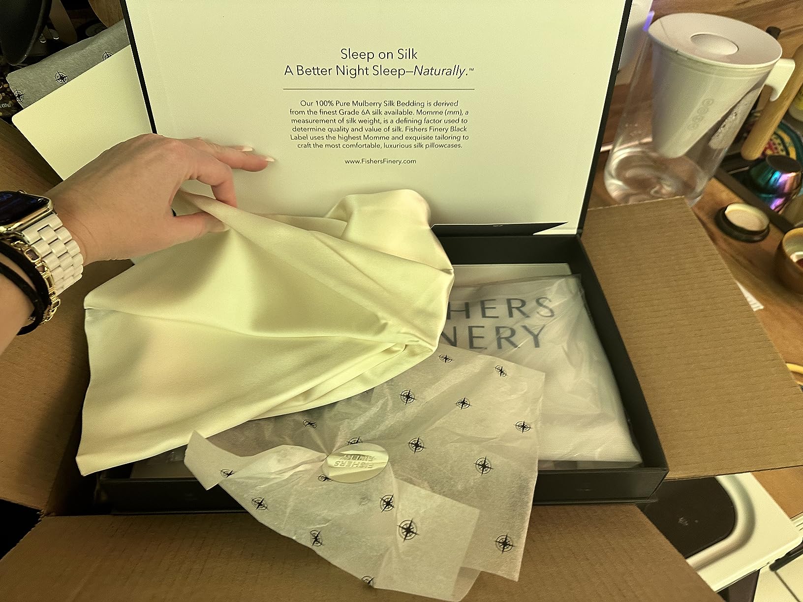 Fishers Finery 30mm 100% Pure Mulberry Silk Pillowcase, Quality Tested (White, Standard) customer photo 2