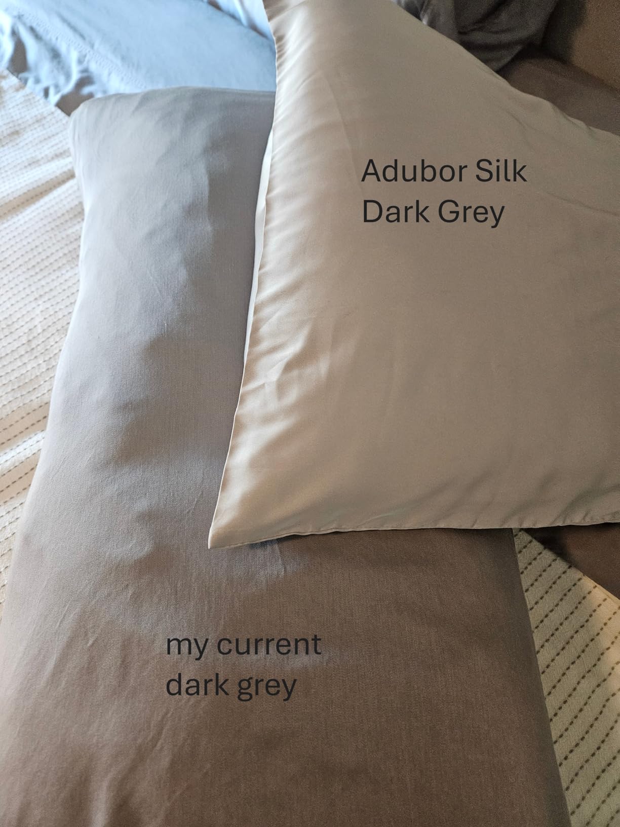 Adubor 100% Silk Pillowcase - Mulberry Silk Pillow Cases, 22 Momme 6A Grade Fibers, Silk Pillow Case for Hair and Skin Health, with Hidden Zipper (Standard 20''x26'', Ivory White, 1PC) customer photo 1
