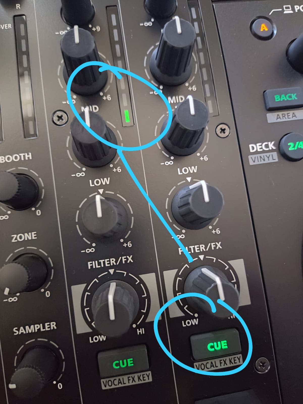 Roland DJ-707M DJ Controller | 4-channel Serato DJ controller with dual USB and feedback suppression for mixing, performance and loudspeaker management customer photo 2