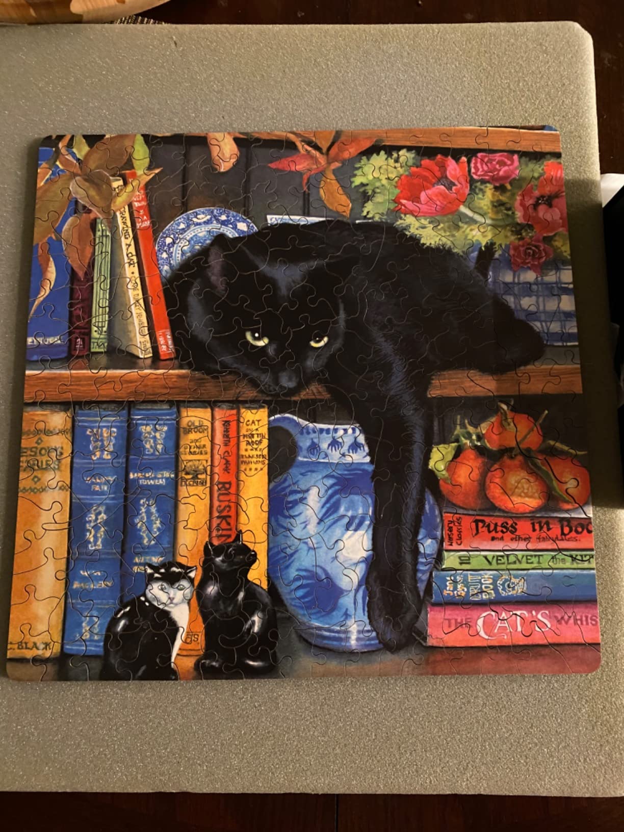 Cat Puzzle | On The Shelf | 215 Pieces | Wooden Puzzle | Nautilus Puzzles | Black Cat, For Adults, Unique Gift, Wooden, Made in USA customer photo 1