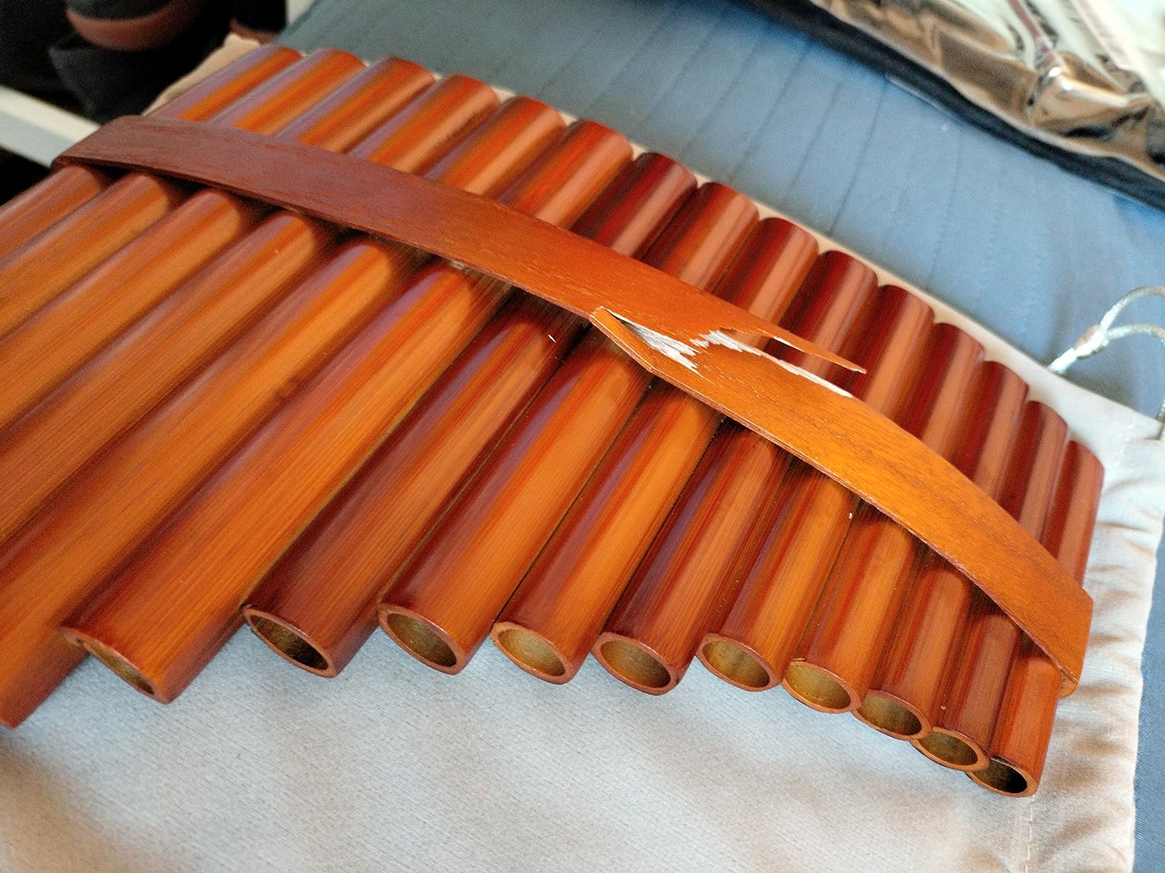15 Pipes Brown Pan Flute G Key Chinese Traditional Musical Instrument Pan Pipes Woodwind Instrument (Right-Hand) customer photo 1