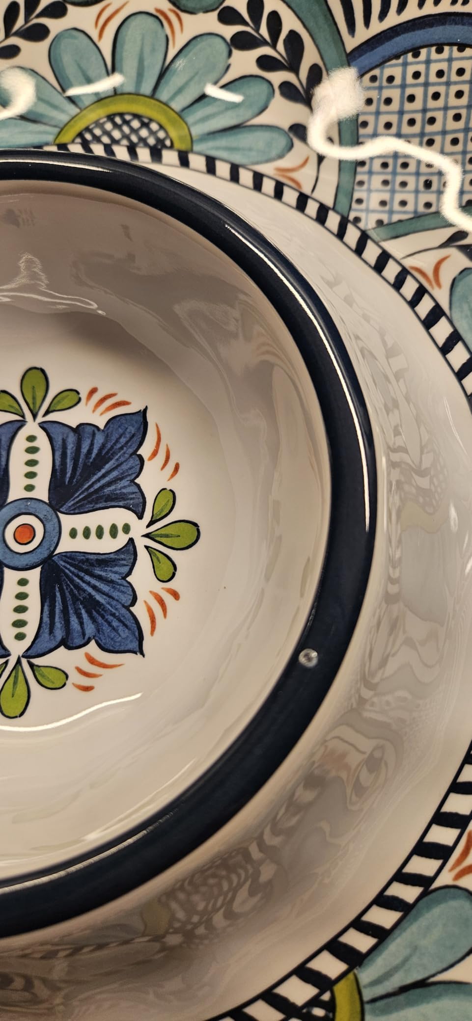 Talavera 3-Piece Melamine Hostess Serveware Set - Chip & Dip Server, 3-Section Relish Tray, and 19