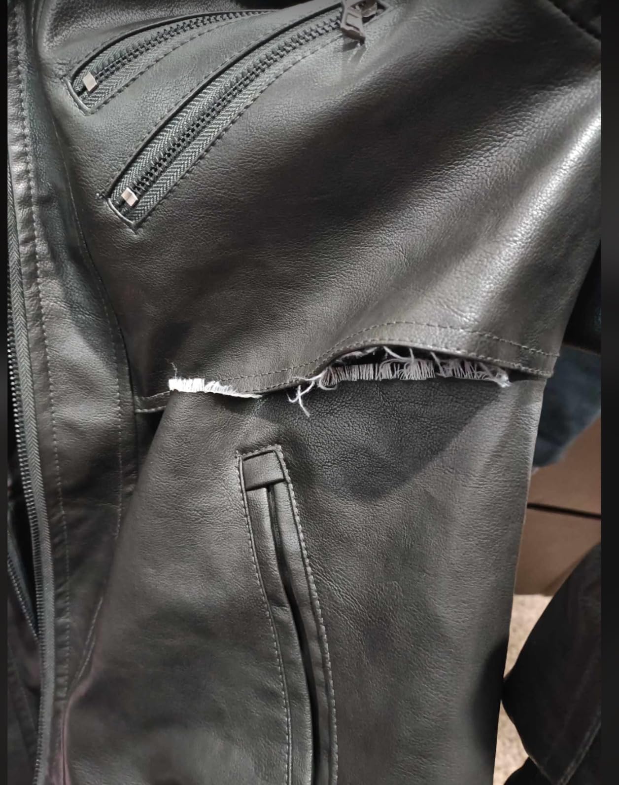 HOOD CREW Men's Casual Stand Collar PU Faux Leather Zip-Up Motorcycle Bomber Jacket With a Removable Hood customer photo 1