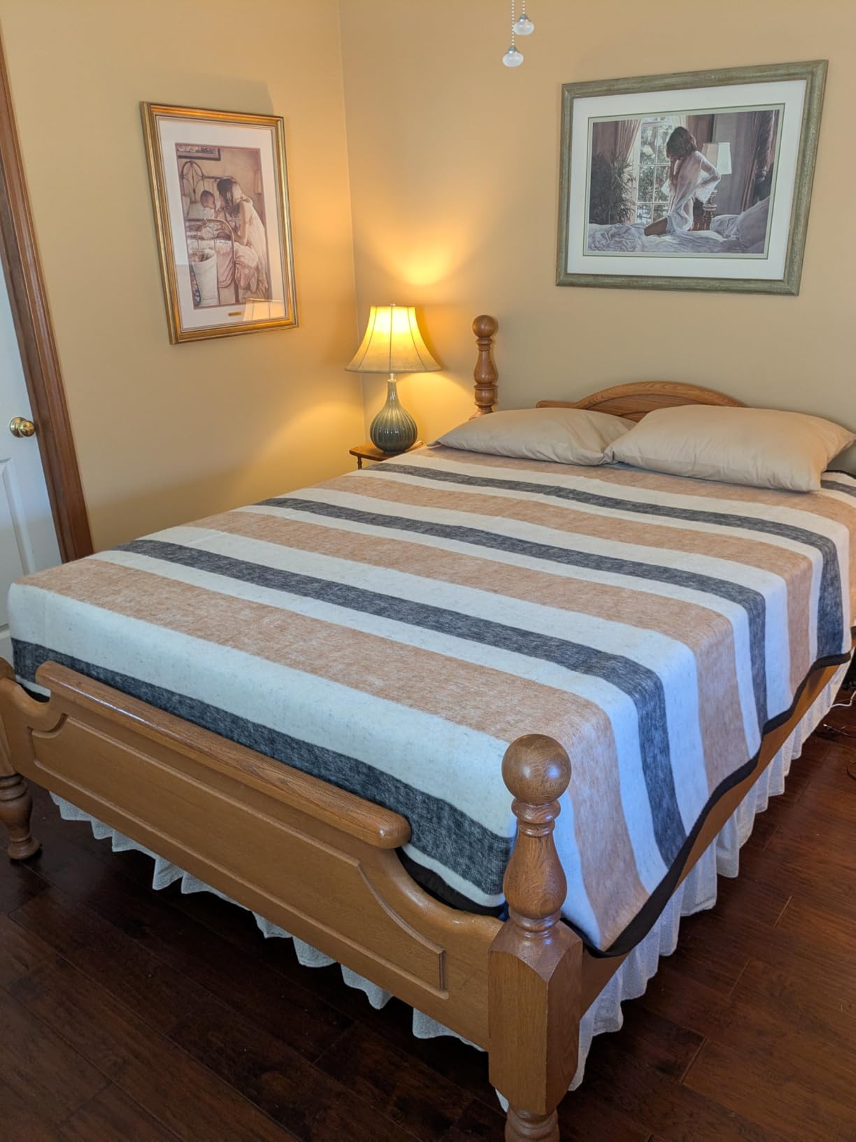 Alpaca & Sheep Wool Blanket, King Size, Heavyweight Warmth, Earth Tones | 50/50 alpaca and sheep wool (Merino & Dorset), woven in the Peruvian Andes. Breathable warmth with no synthetic fill. customer photo 1