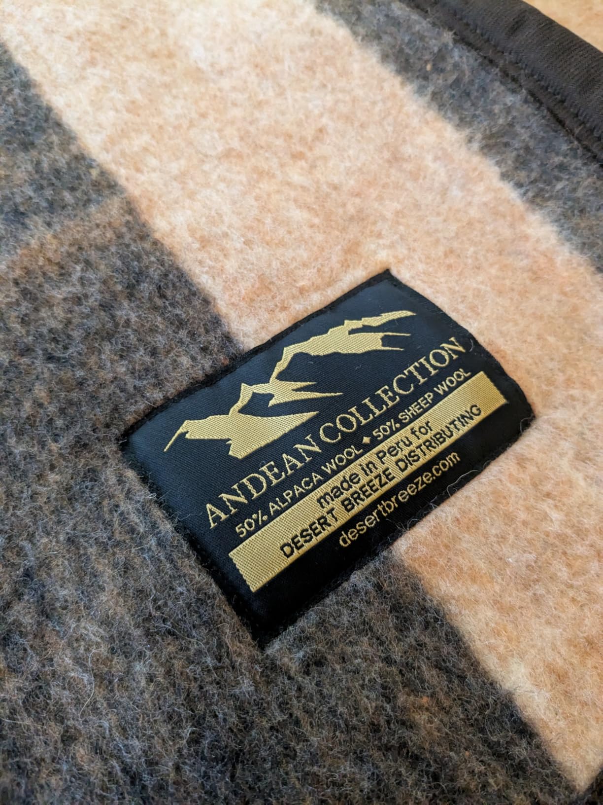 Alpaca & Sheep Wool Blanket, King Size, Heavyweight Warmth, Earth Tones | 50/50 alpaca and sheep wool (Merino & Dorset), woven in the Peruvian Andes. Breathable warmth with no synthetic fill. customer photo 2