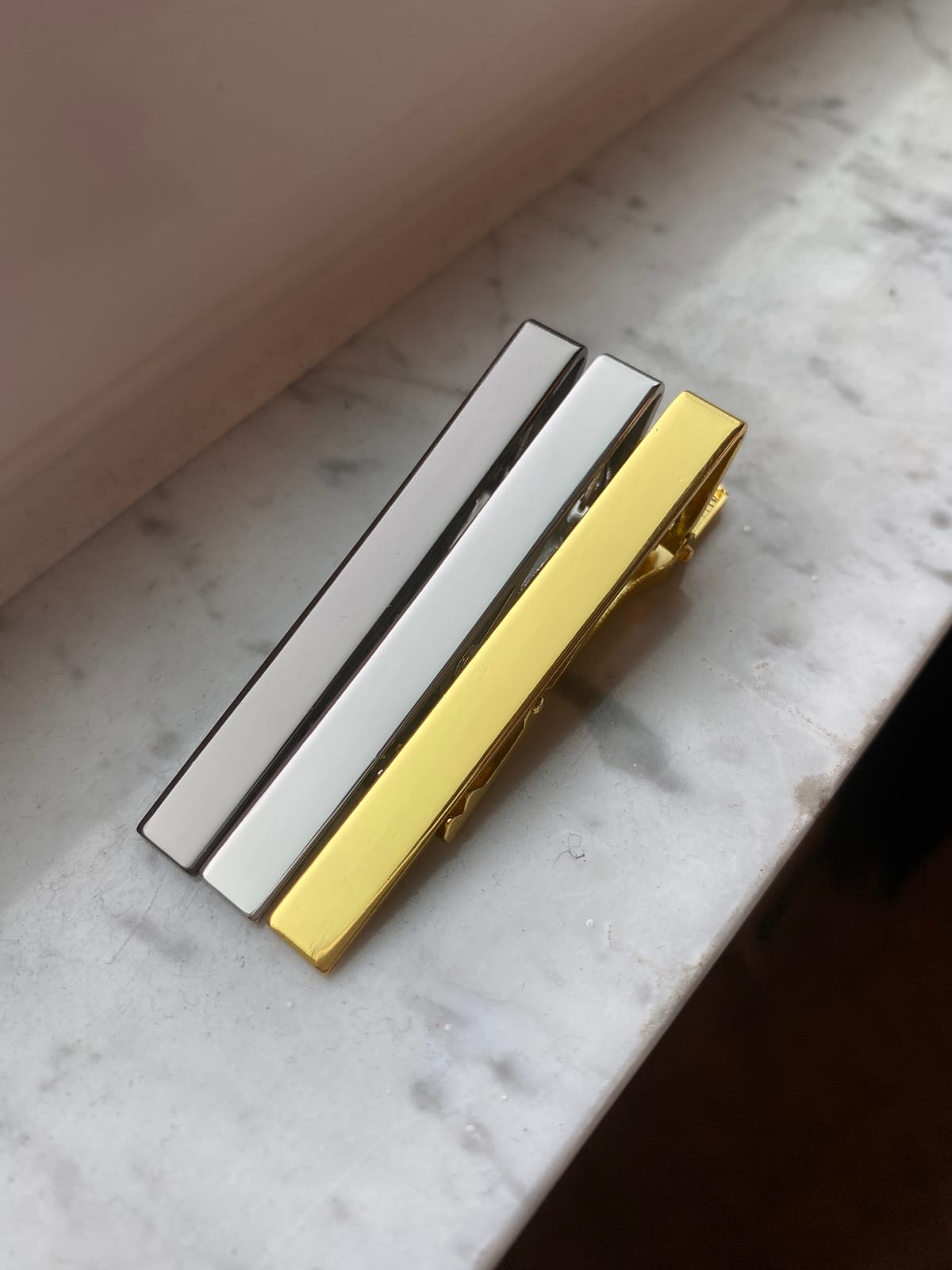 3 Pack Clip For Tie, Men's Tie Clips Gold Silver Black Classic Suit Tie Bar Clip-on Necktie Pin, Regular Business Mens Daily Outfit Wedding Accessory customer photo 2