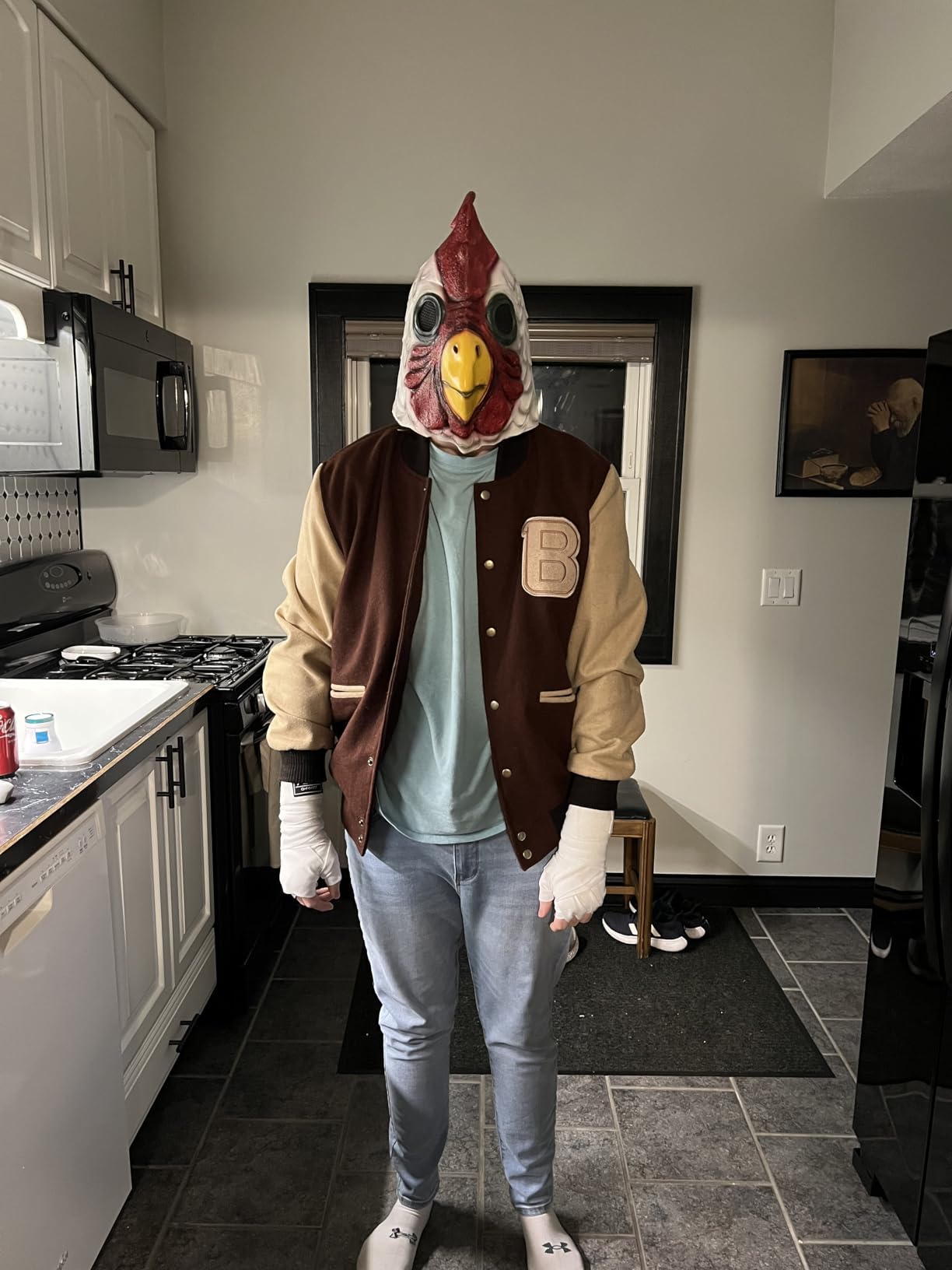 Mens Hotline Miami Varsity Letterman Fashion Wool Bomber Slim Fit Casual Warm Boys College Baseball Jacket customer photo 1