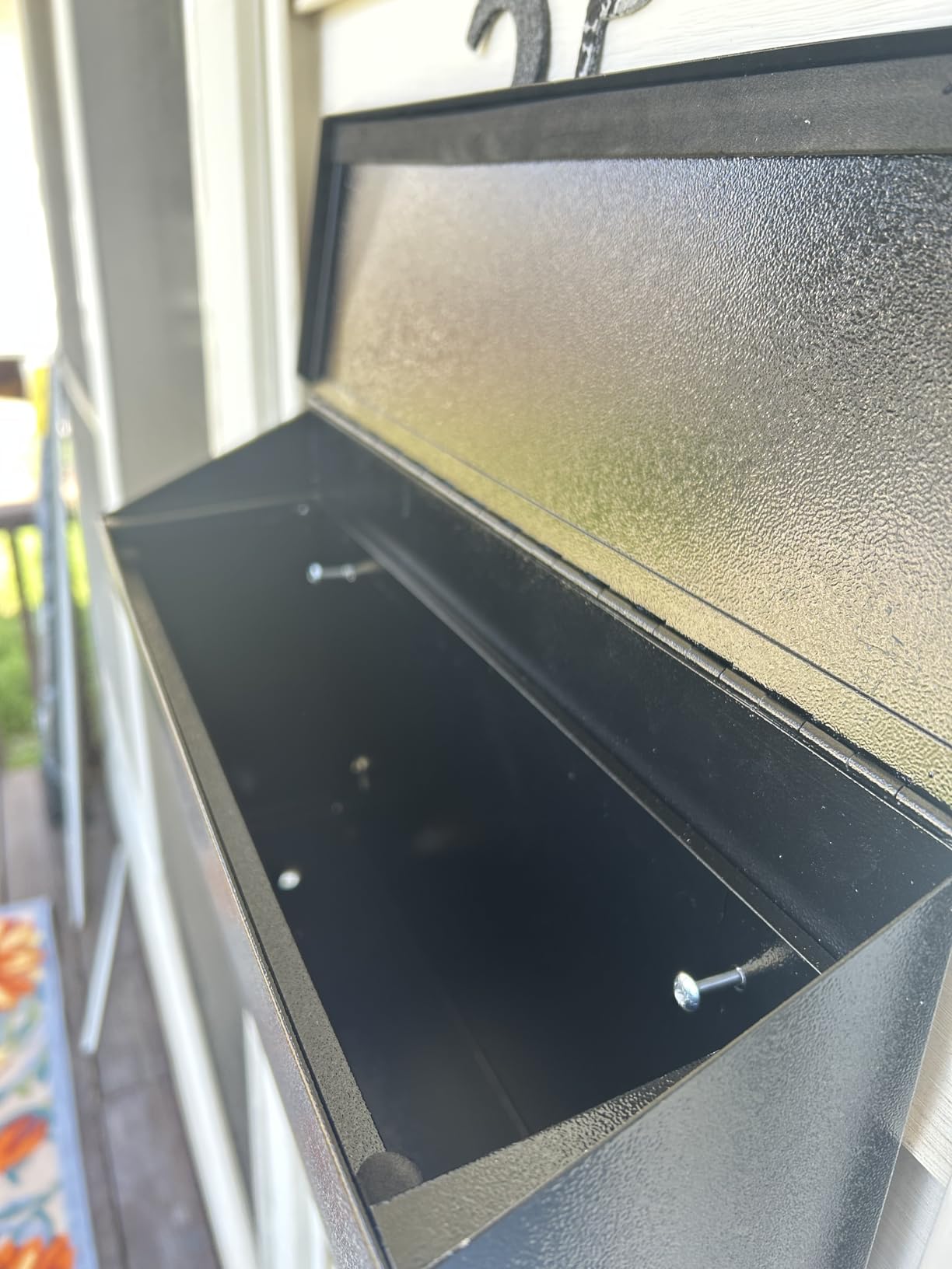 KYODOLED Mailbox for Outside, Large Black Wall Mount Mailbox, 15.7 in, Galvanized Steel customer photo 1