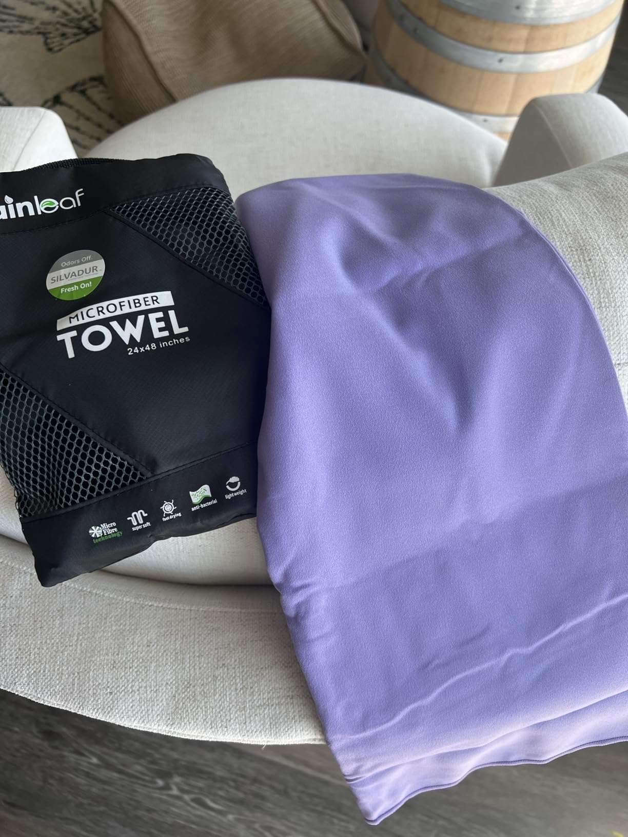 Rainleaf Microfiber Towel Quick Dry Camping & Travel & Gym Towel. Compact | Super Absorbent, Lightweight, Fast Drying. Suitable for Beach, Bath, Backpacking, Hiking, Swim customer photo 2