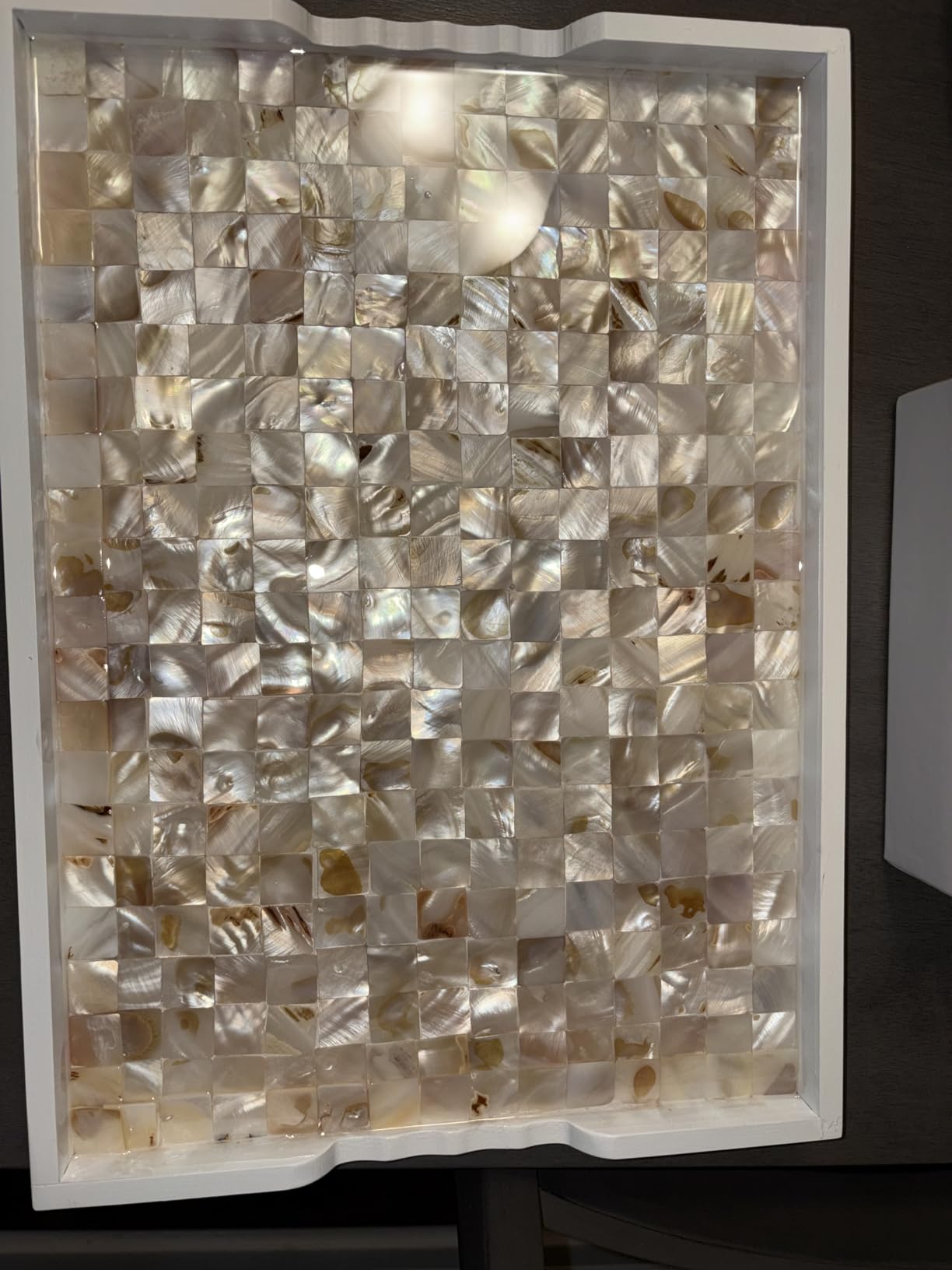 MDLUU 350Pcs Mother of Pearl Mosaic Tiles, Natural Shell Tiles, Square Mosaic Pieces for Home Decoration, Crafts, 0.8