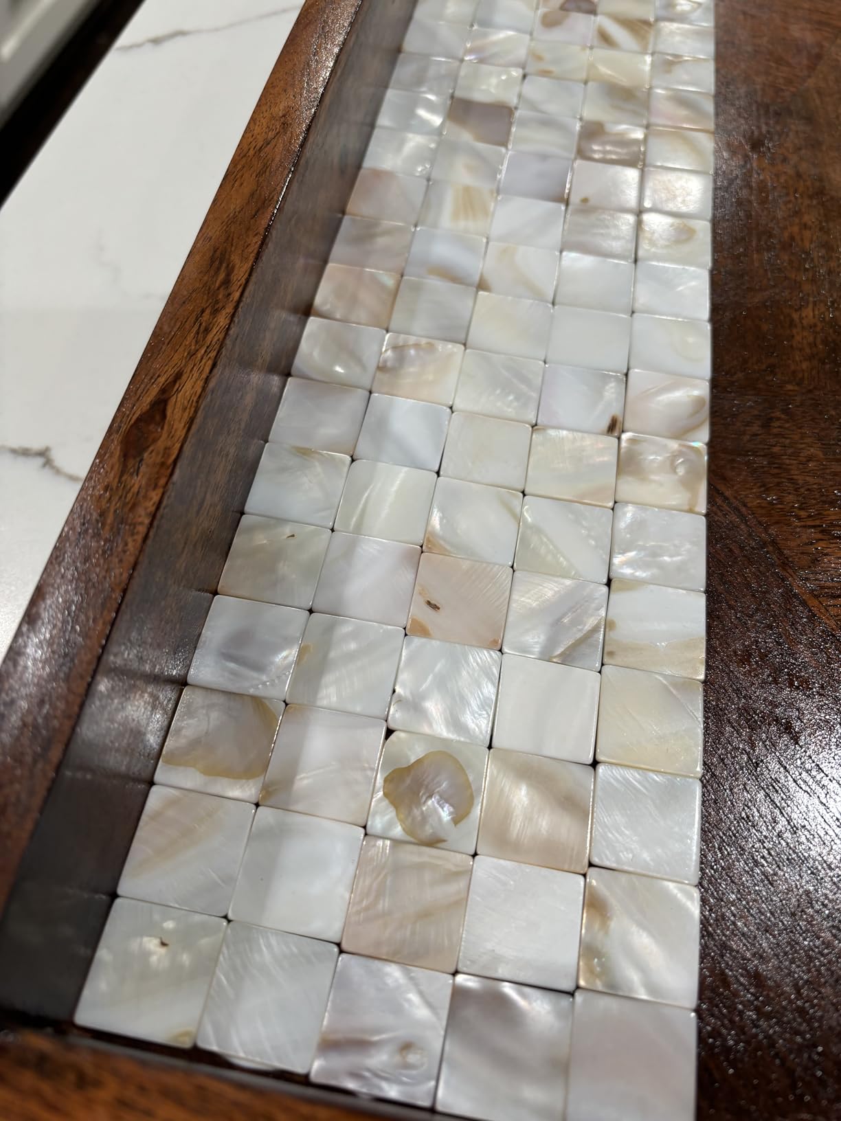 MDLUU 350Pcs Mother of Pearl Mosaic Tiles, Natural Shell Tiles, Square Mosaic Pieces for Home Decoration, Crafts, 0.8
