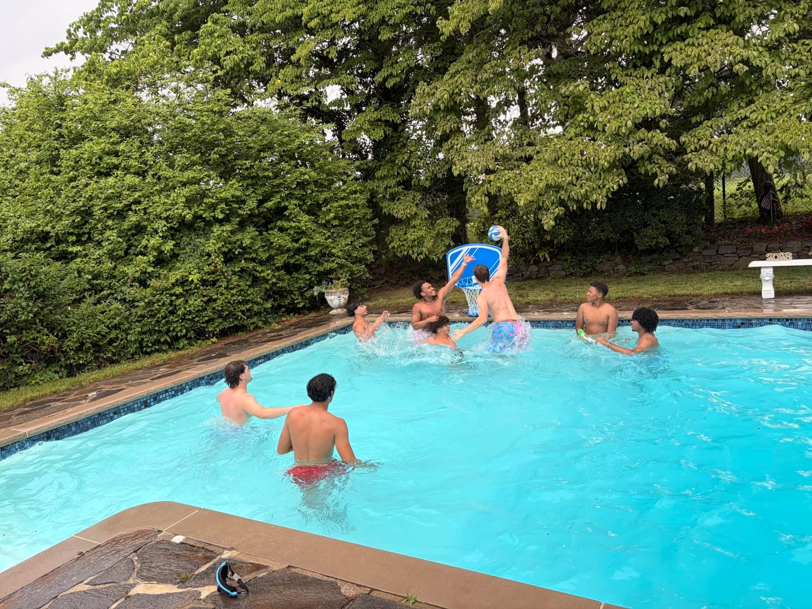 GoSports Splash Hoop PRO Pool Basketball Game - Modern Poolside Basketball Hoop with Backboard, Ball & Pump - Swimming Pool Basketball Hoop for Inground & Above Ground Pools customer photo 2