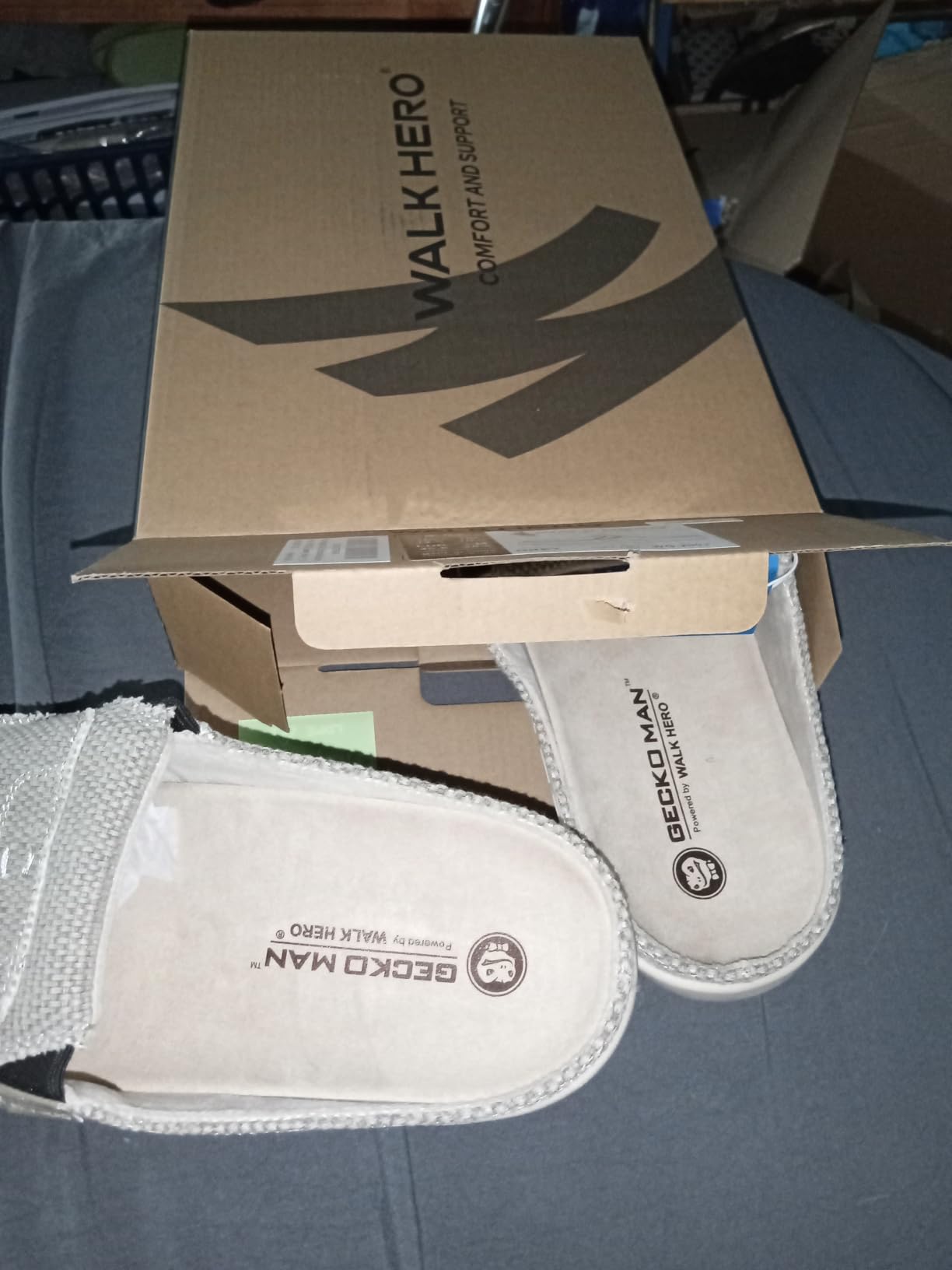 Men's Canvas Slippers Velvet Lining, Slip-on House Shoes with Arch Support customer photo 1