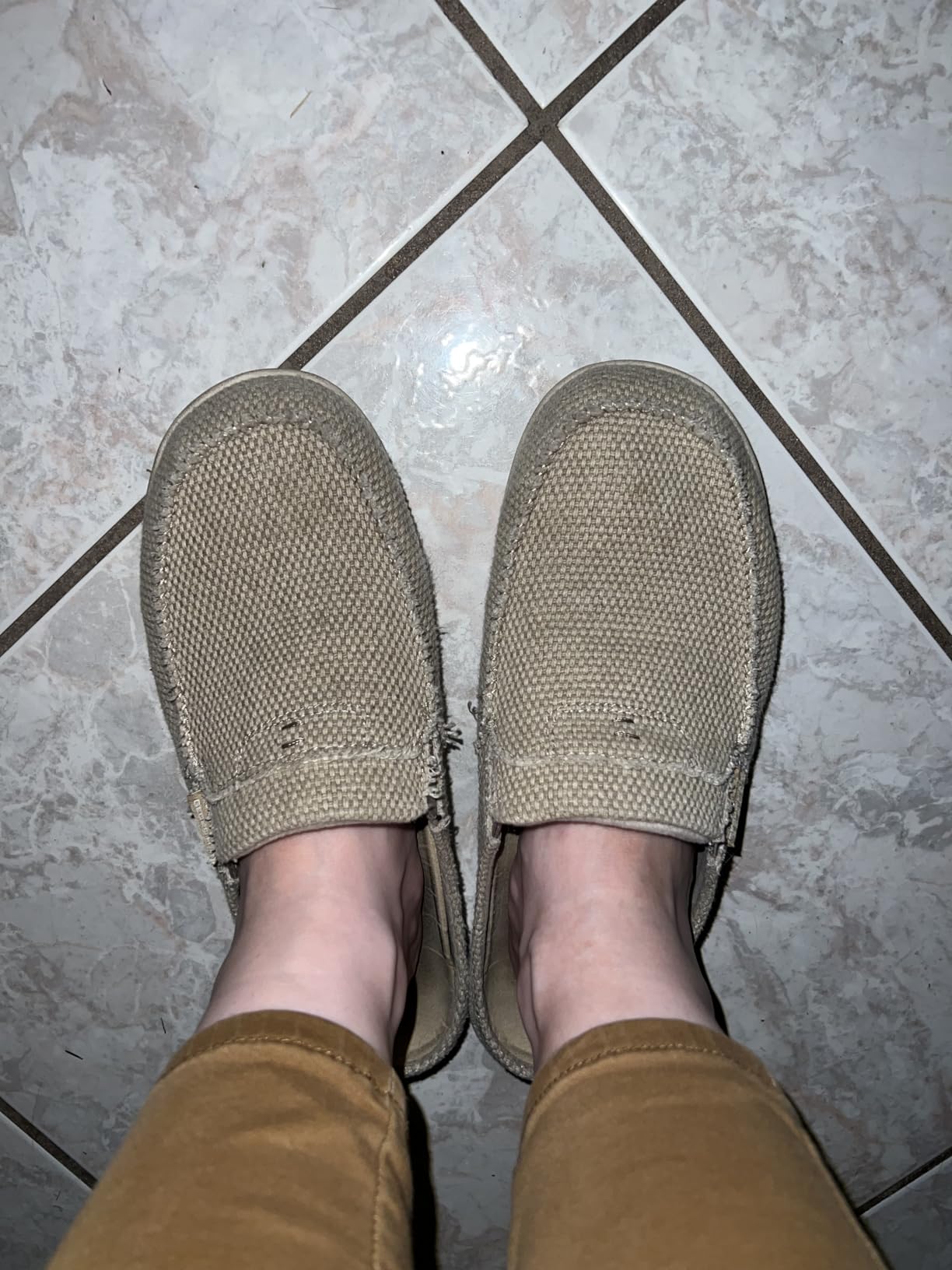 Men's Canvas Slippers Velvet Lining, Slip-on House Shoes with Arch Support customer photo 2