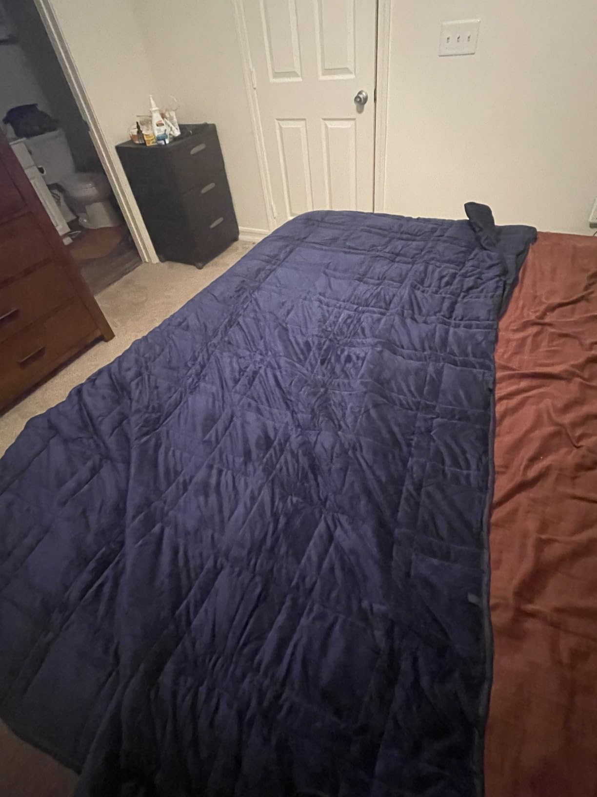 OMYSTYLE Weighted Blanket for Adults, Reversible Tencel/Short Plush Warming & Cooling 2 in 1 All Season Heavy Blanket with Bonus Carry Bag customer photo 2