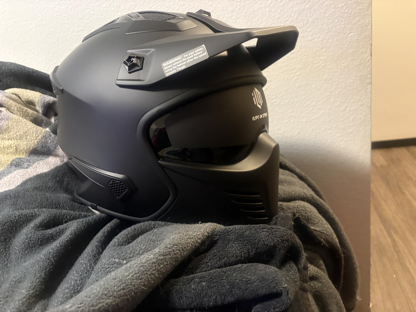 ILM Open Face Motorcycle 3/4 Half Helmet for Dirt Bike Moped ATV UTV Motocross Cruiser Scooter DOT Model 726X (Matte Black, M) customer photo 1