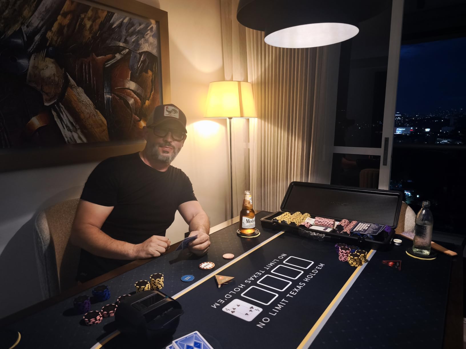 SLOWPLAY Nash Clay Poker Set, 14g&40mm Poker Chips for Texas Hold'em | Black Gold Edition; 500 pcs Numbered Full Set; premium case with PC Shell; clay composite poker chips; Art Deco style customer photo 1