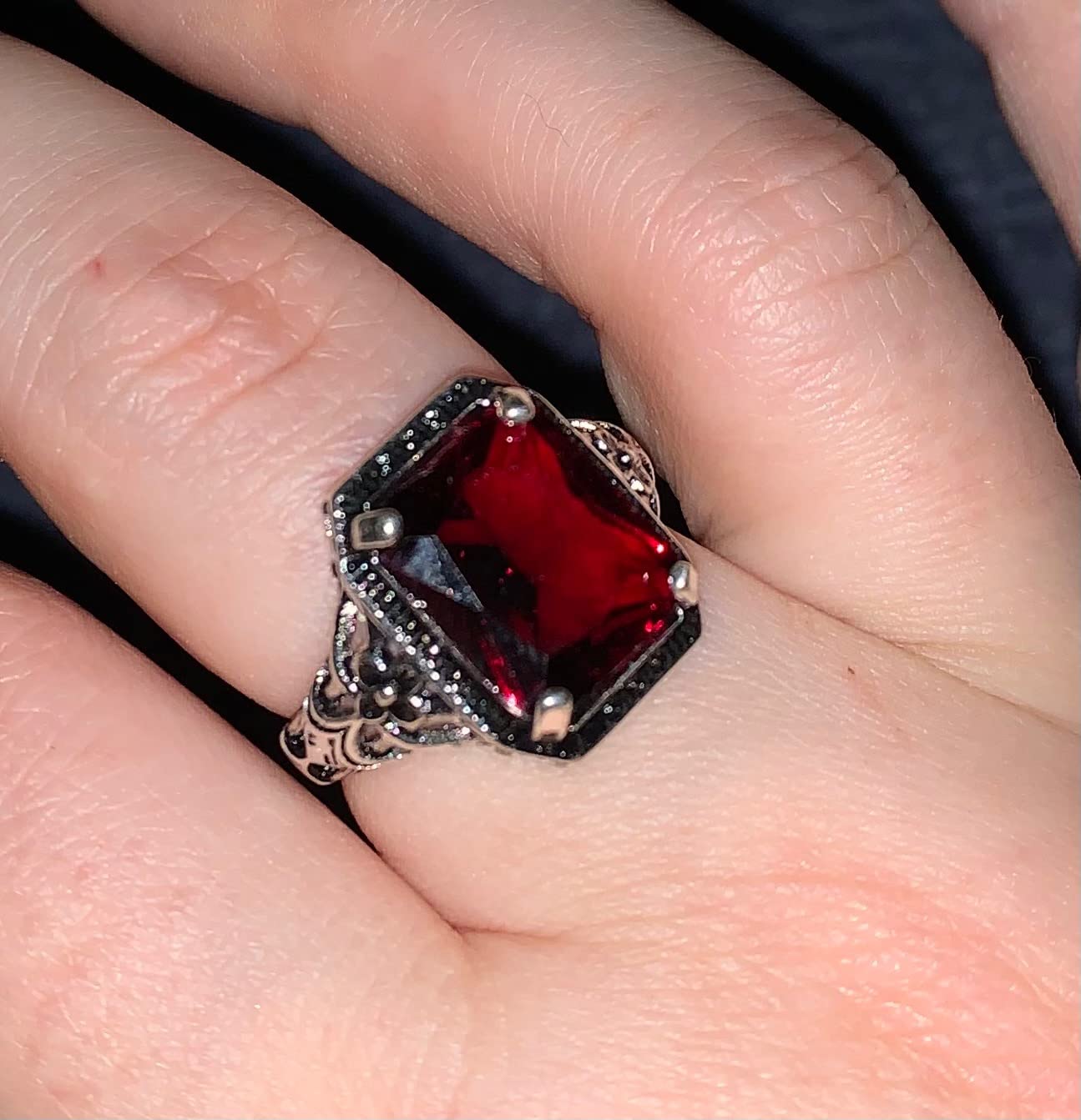 Elegant Huge Natural 3.5Ct Tanzanite 925 Silver Ruby Ring Women Wedding Engagement Size 6-10 customer photo 1