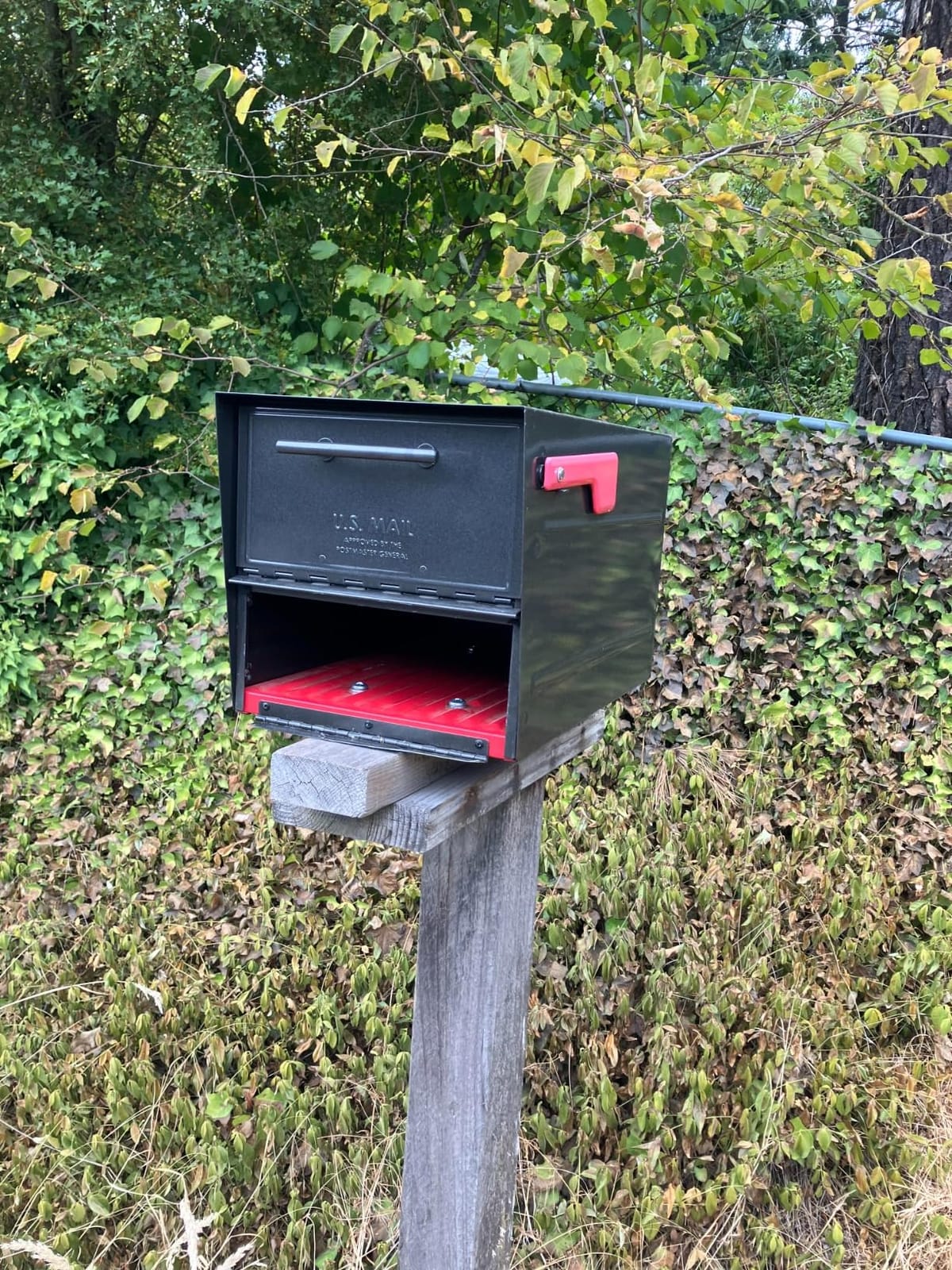 Architectural Mailboxes Oasis Eclipse Locking Post Mount Mailbox, Pewter, USPS Approved customer photo 1