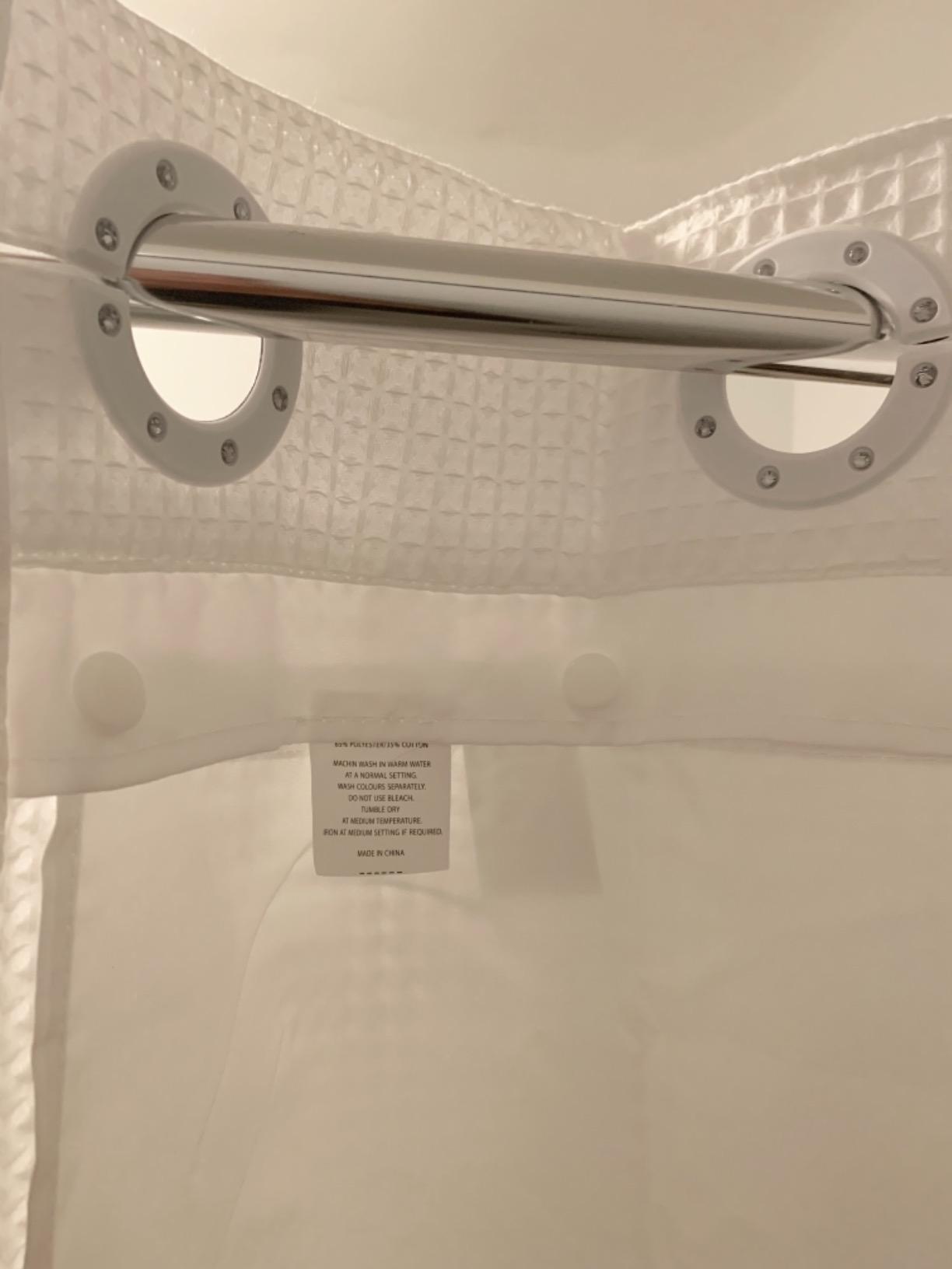 River Dream Cotton Blend No Hook Shower Curtain with Liner, White, 71Wx74L customer photo 1
