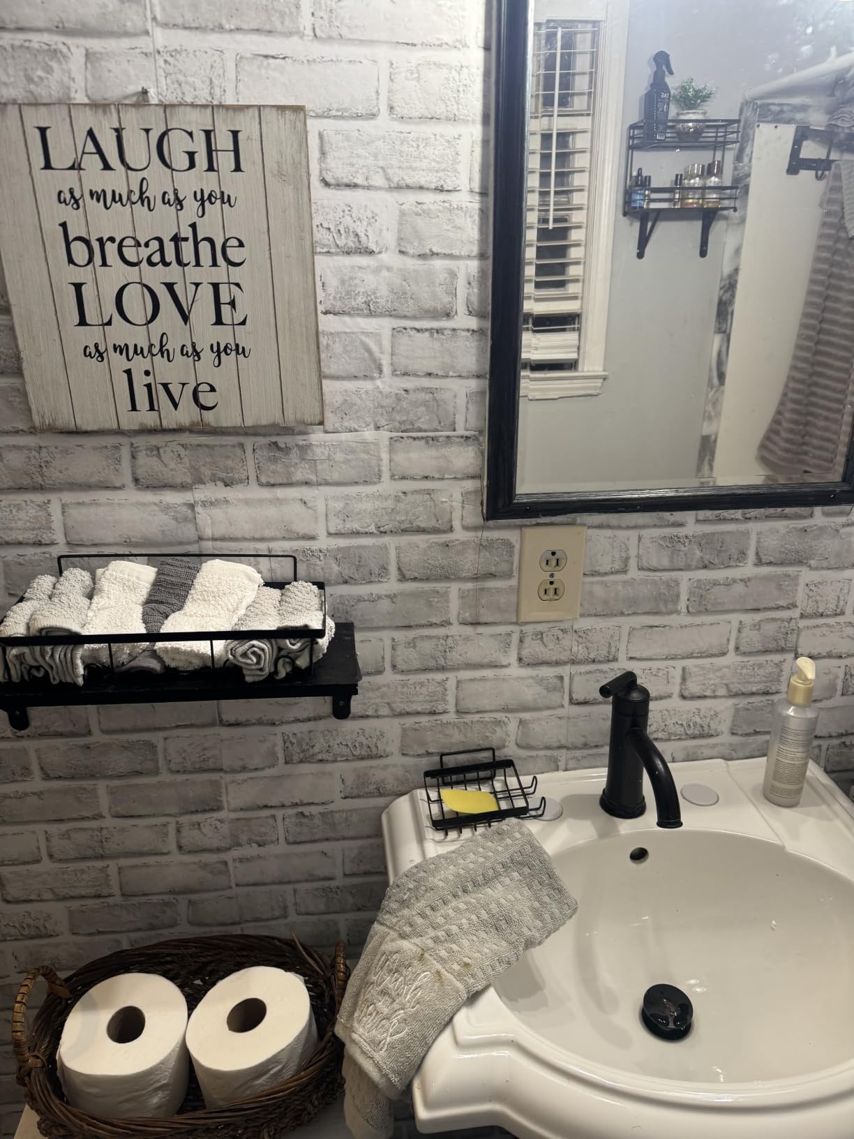 Cohoo Home White Brick Wallpaper Peel and Stick Contact Paper Faux 120