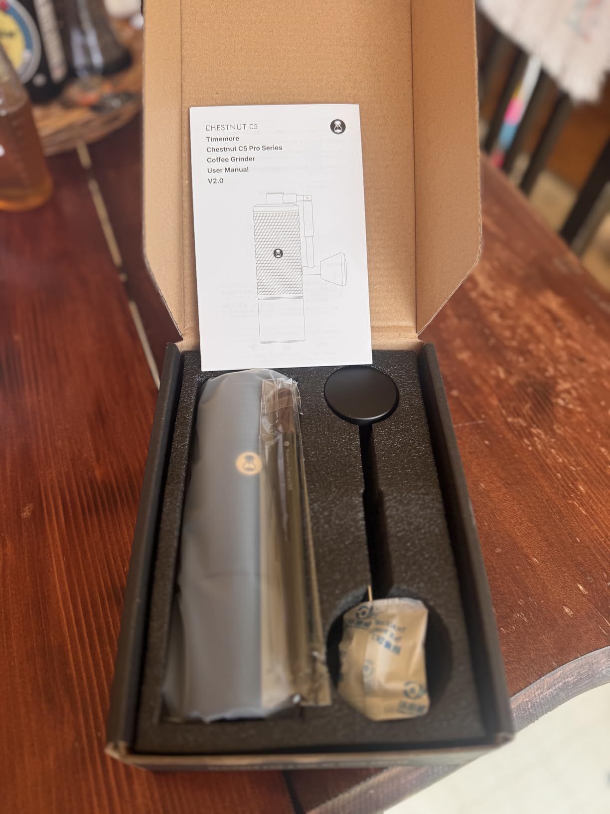 TIMEMORE Chestnut C2 Manual Coffee Grinder Capacity 25g with CNC Stainless Steel Tapered Burr - Internal Adjustable Setting, Double Bearing Positioning, French Press Coffee for Hand Grinder Gift customer photo 2