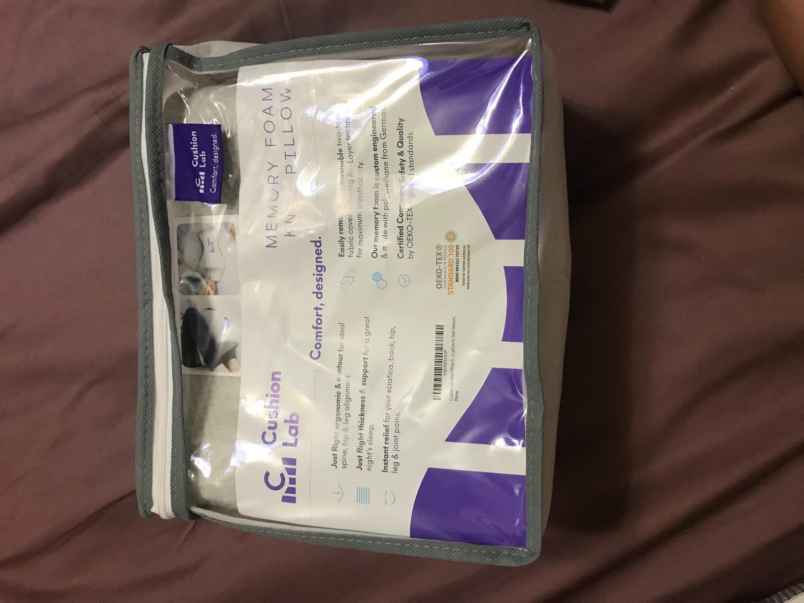 C CUSHION LAB Extra Support Orthopedic Knee Pillow for Side Sleepers - Healthy Alignment Leg Pillow for Sleeping - Hip, Pregnancy, Sciatica, & Back Pain Relief - Memory Foam Contour Wedge - Large Size customer photo 2