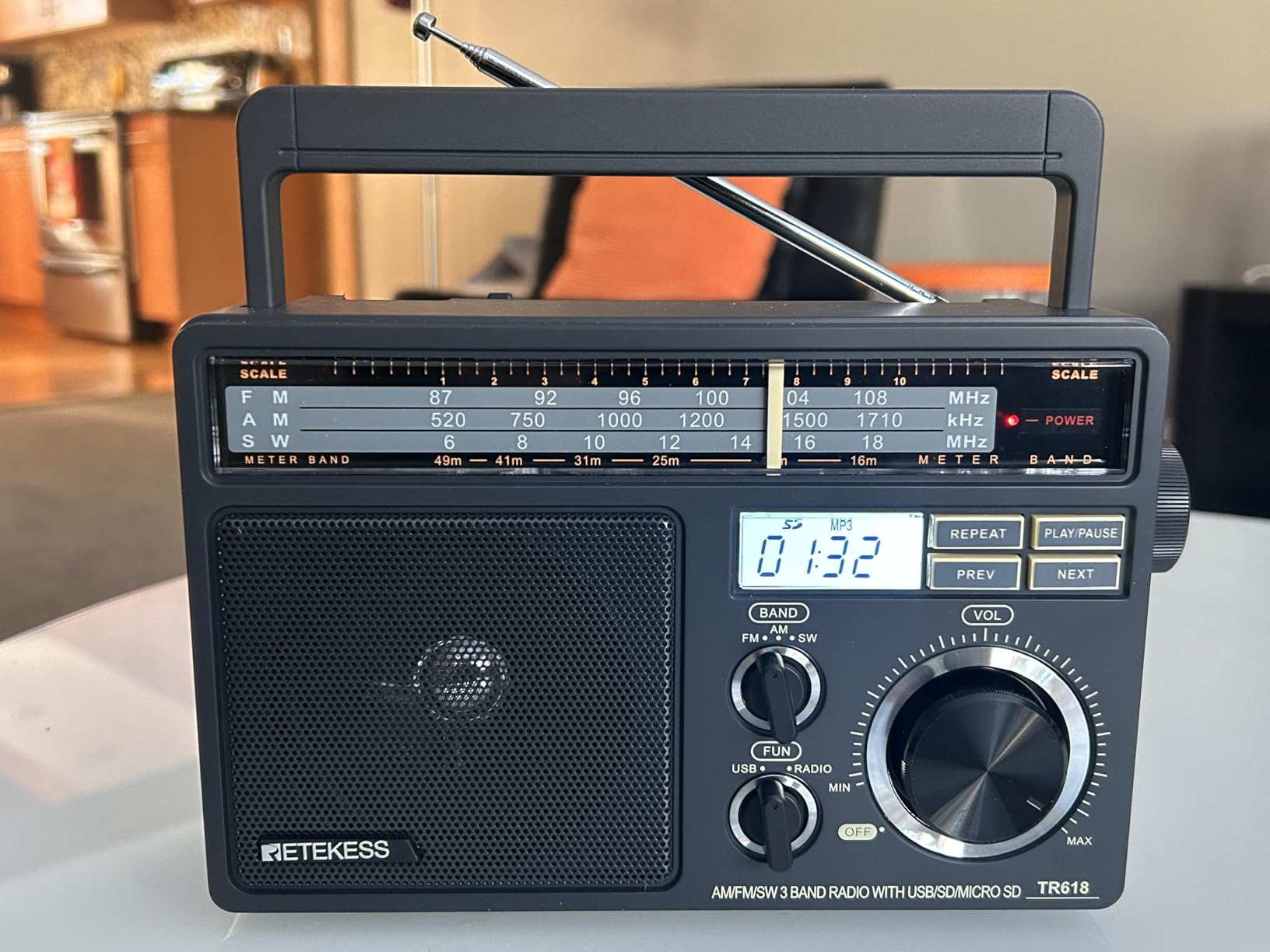 Retekess TR618 AM FM Radio Plug in Wall, Portable Shortwave Radios, Support SD, Micro SD and USB Flash Drive, AM FM Radios with Best Reception for Home Kitchen or Drive in customer photo 1
