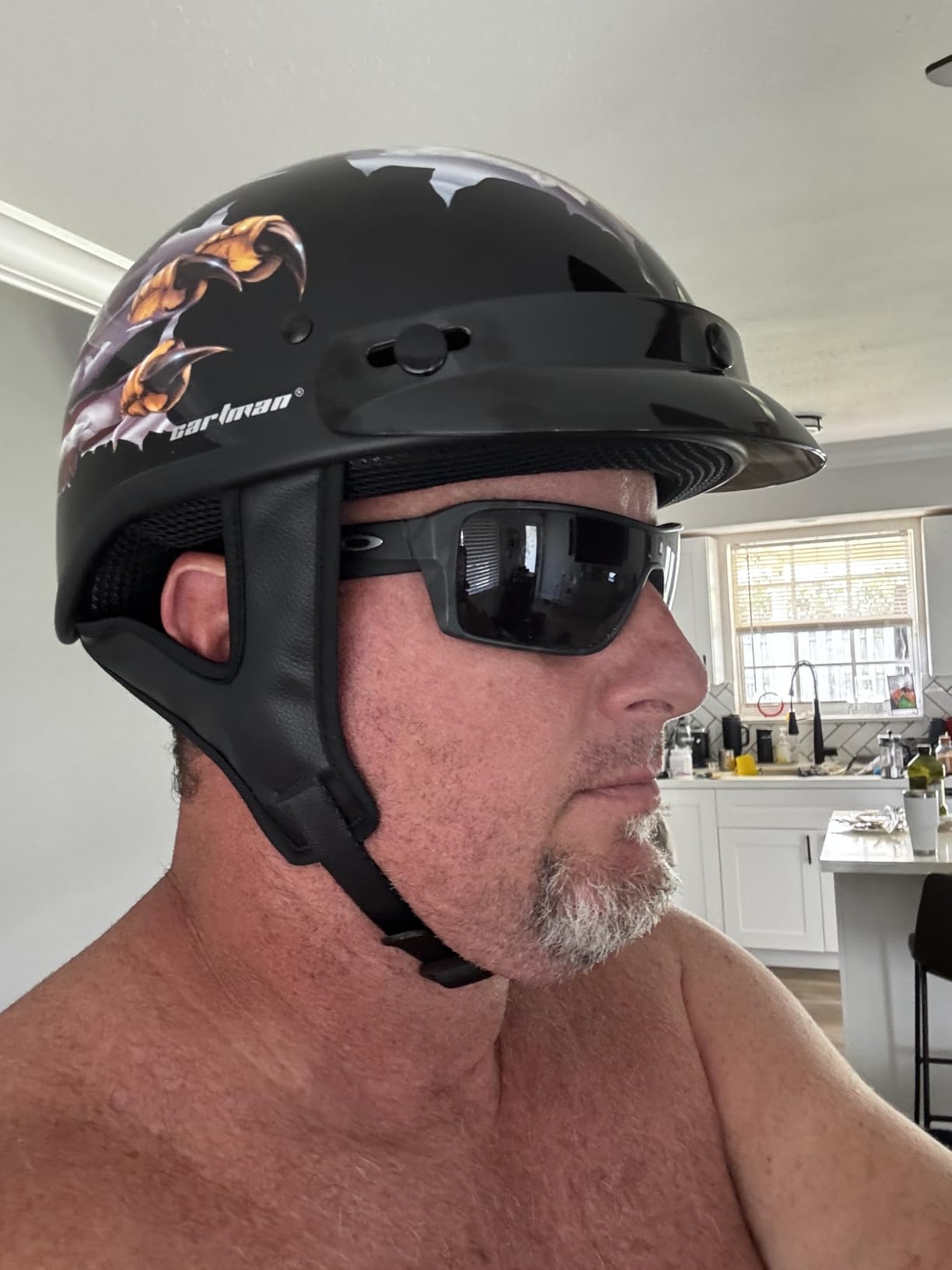 CARTMAN Half Helmet Medium, DOT Approved Eagle Graphics for Adult customer photo 1