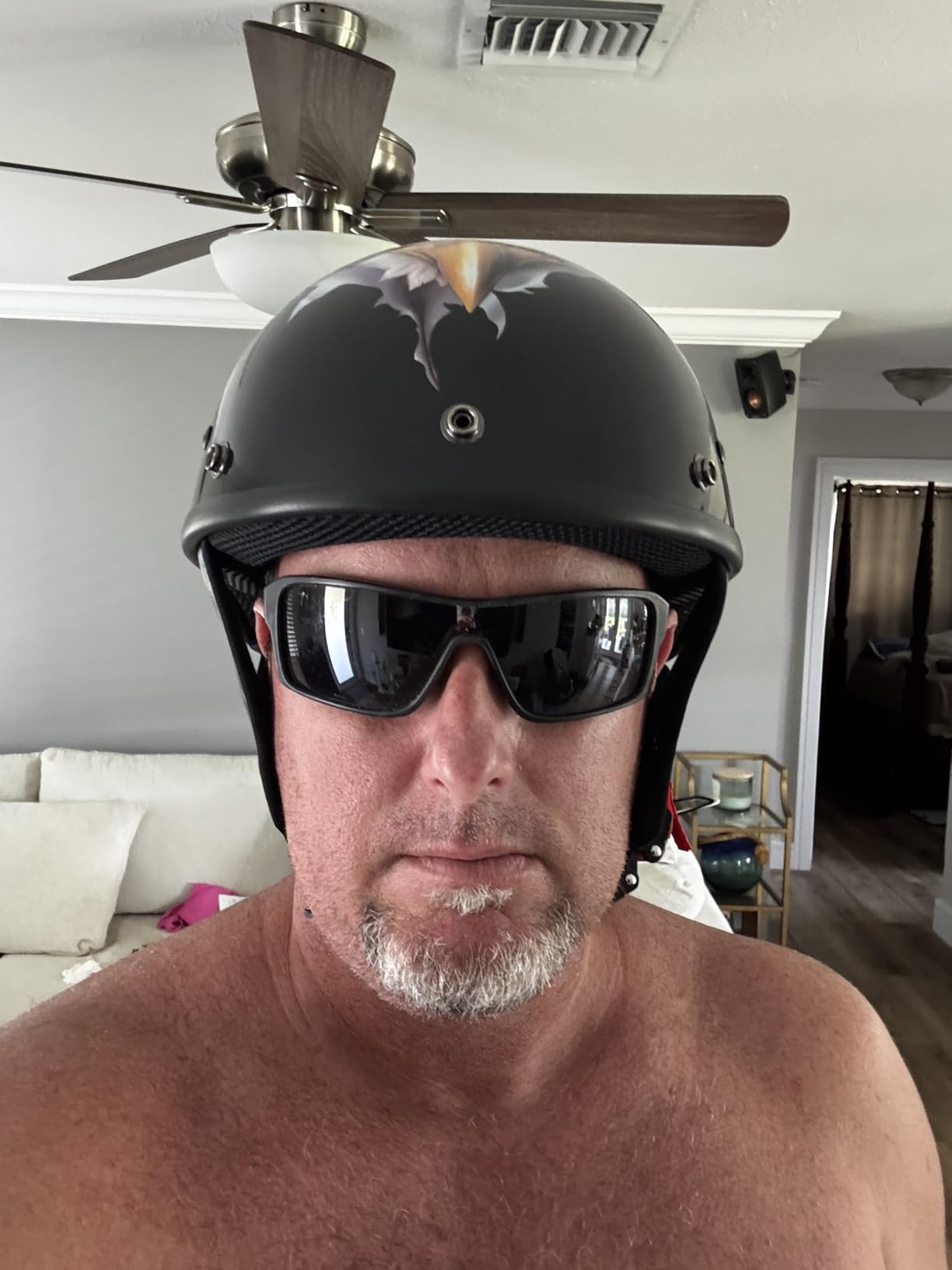 CARTMAN Half Helmet Medium, DOT Approved Eagle Graphics for Adult customer photo 2