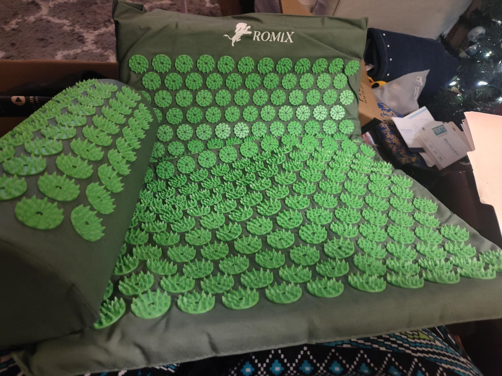 ROMIX Acupressure Mat And Pillow Set, Back Neck And Shoulder Pain Relief | Stress Reduction, Muscle Relaxation, Wellness Therapy, Carry Bag, For Men And Women, Home Use, Acupuncture Mat Set customer photo 1