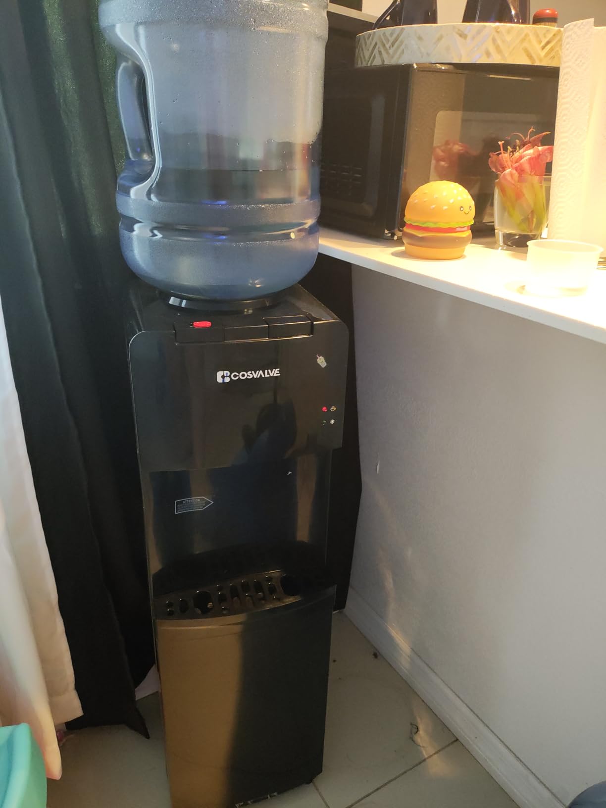 Top Loading Water Cooler Dispenser for 3 &5 Gallon Bottles w/Hot Cold Water | Freestanding Water Cooler with Child Safety Lock for Home Office Kitchen Apartment Use customer photo 1