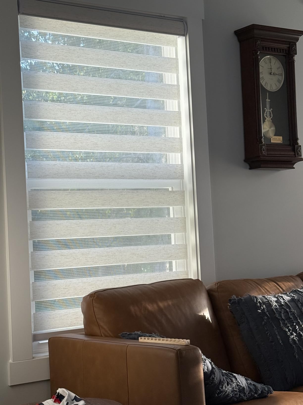 CHICOLOGY Zebra Blinds Cordless, Light Filtering, White Shade, 34W x 72H | Dual Layer Zebra Shade, Light Filtering for Windows, Cordless Child Safe, Inside Outside Mount, Bedroom Living Room customer photo 2