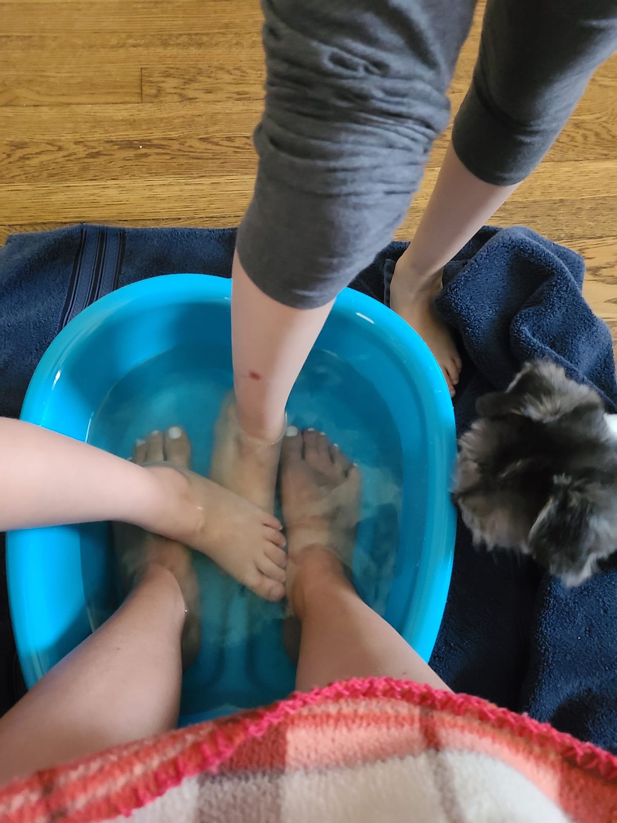 AllSett Health Foot Soaking Bath Basin - Large Size for Soaking Feet, Pedicure and Massager Tub for at Home Spa Treatment, Callus, Fungus, Dead Skin Remover, Blue customer photo 1
