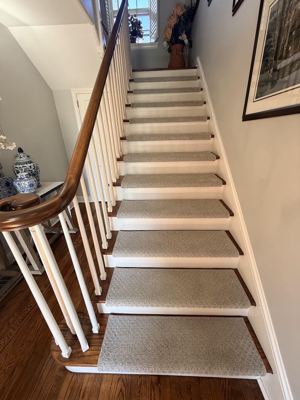 Oak Valley Designs Rounded Bullnose Carpet Stair Treads - Anti Slip Indoor Stair Mats for Wooden Stairs, Style: Bayside Charm, Crystal Canyon 31