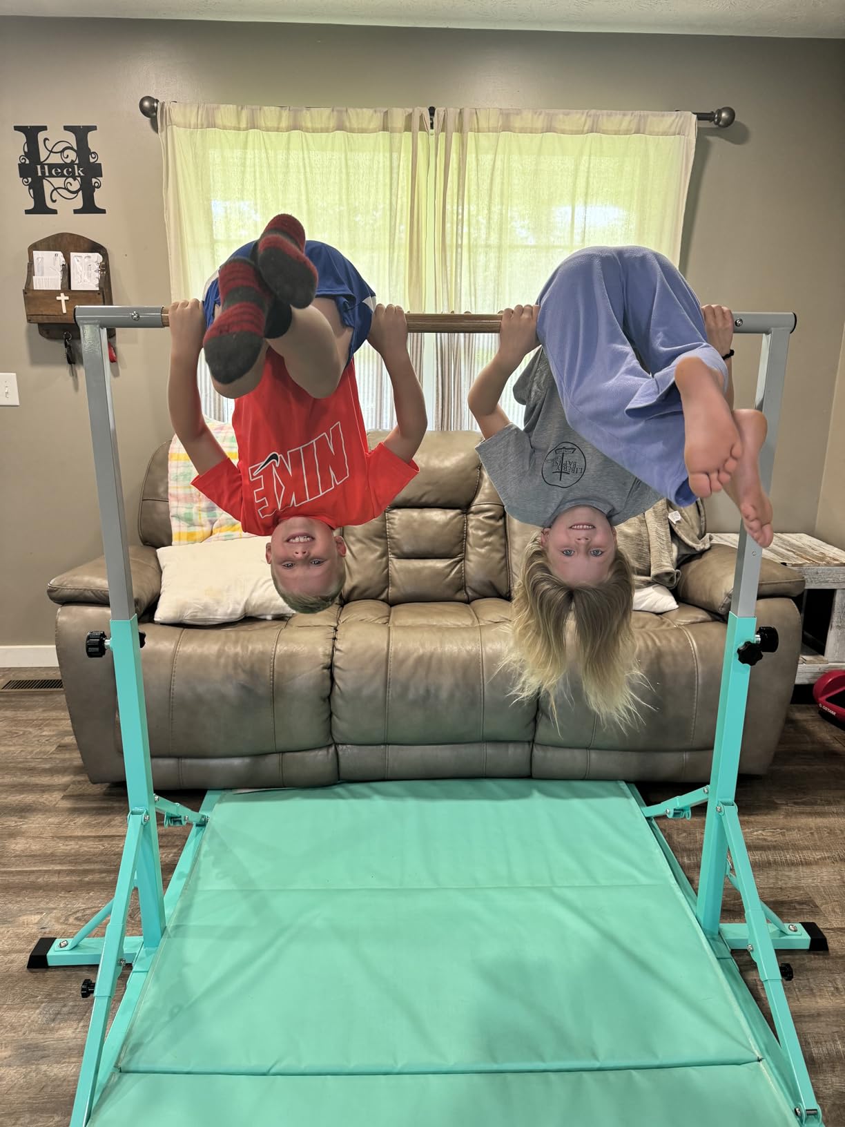 MARFULA Gymnastic Kip Bar for Kids Teens Ages 3-25 of All Gymnastic Levels | 5 Ft or 8Ft Length Folding Kip Bar, 4 Ft Width, 5 Ft Adjust Height, Gymnastics Training Equipment Ideal for Kids Home Club Use customer photo 1