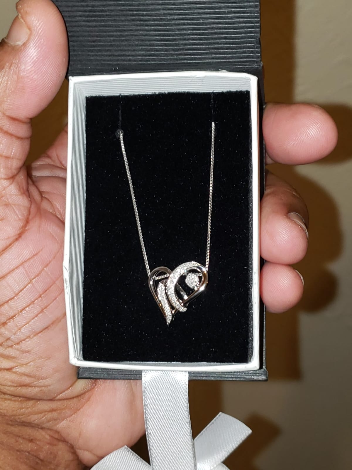MAX + STONE Dancing Diamond Necklace for Women | Sterling Silver Pendant With 18 Inch Chain | Real Diamond Jewelry customer photo 1
