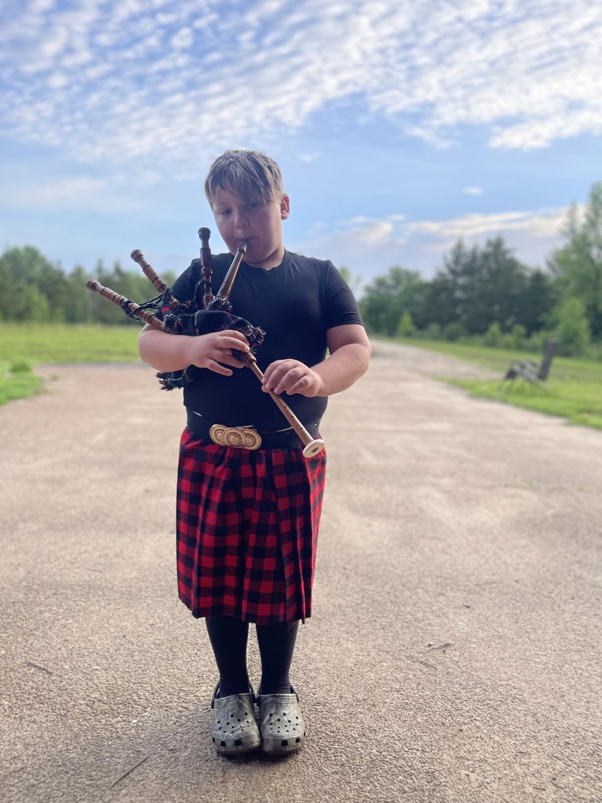 Mini bagpipe Rosewood Mackenzie cover & cord Starter playable for beginner kids junior set comes with free 2 reeds and instruction customer photo 1