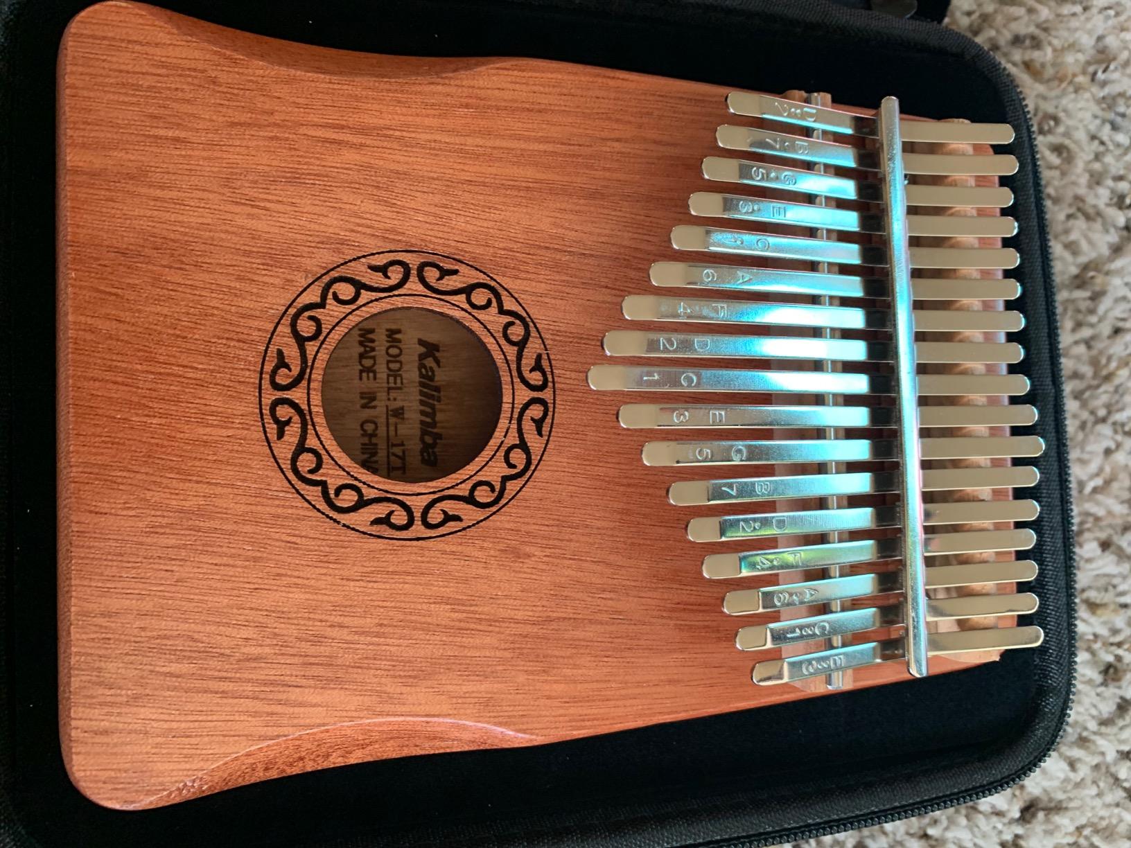 MIFOGE 17 Keys Kalimba Thumb Piano with Hard Case Mahogany | Beginner-friendly finger piano easy to learn portable musical instrument with study guide, gift for beginners toddlers children customer photo 1