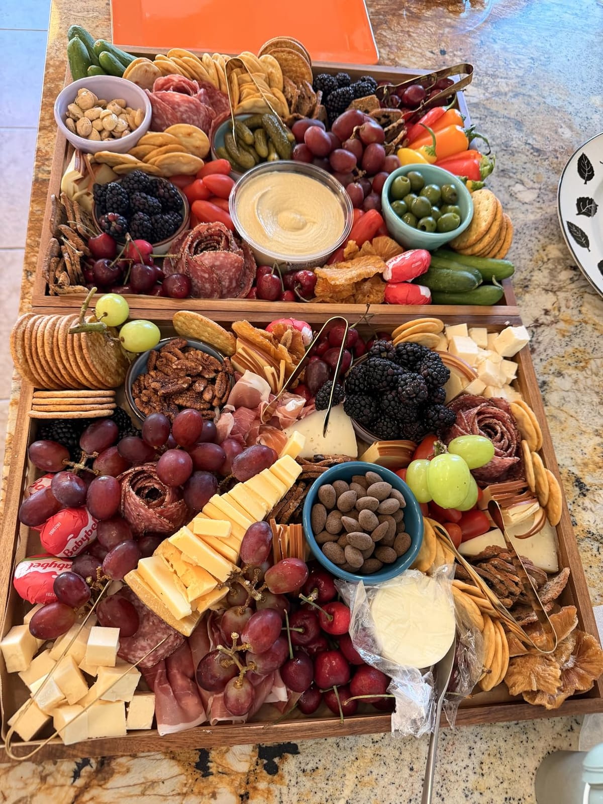 Acacia Wood Serving Tray with Handles (17 Inches) - Decorative Serving Trays Platter for Breakfast in Bed, Lunch, Dinner, Appetizers, Patio, Ottoman, Coffee Table, BBQ, Party -Great for Lap &Couch customer photo 2