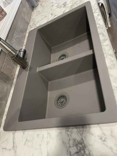 Karran 33 Inch Black Quartz Composite Drop-In Double Bowl Kitchen Sink customer photo 1