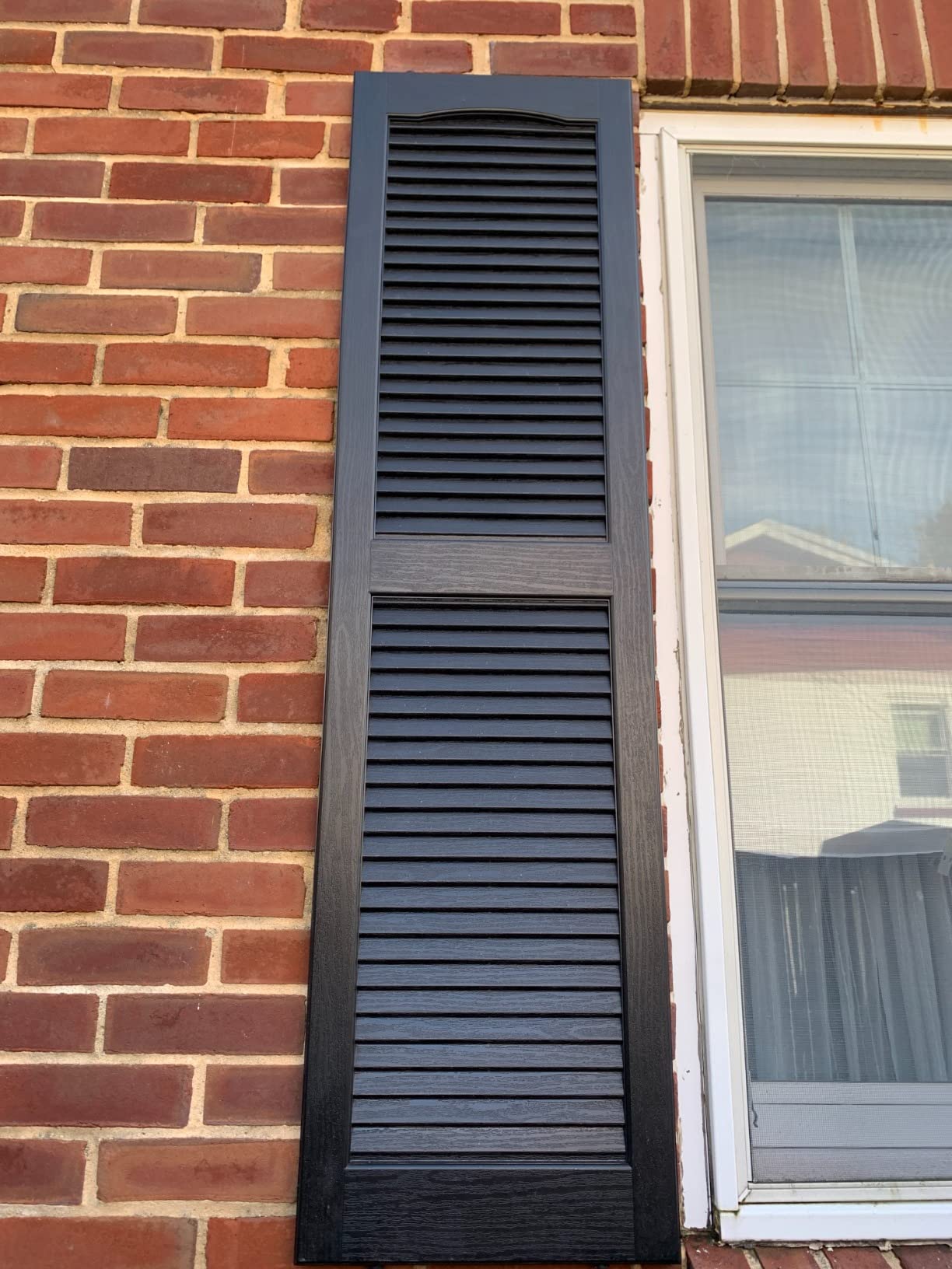 Polaris Homeside Open Louver Vinyl Shutters (1 Pair) 14-1/2in. x 59in. - 930 White customer photo 1