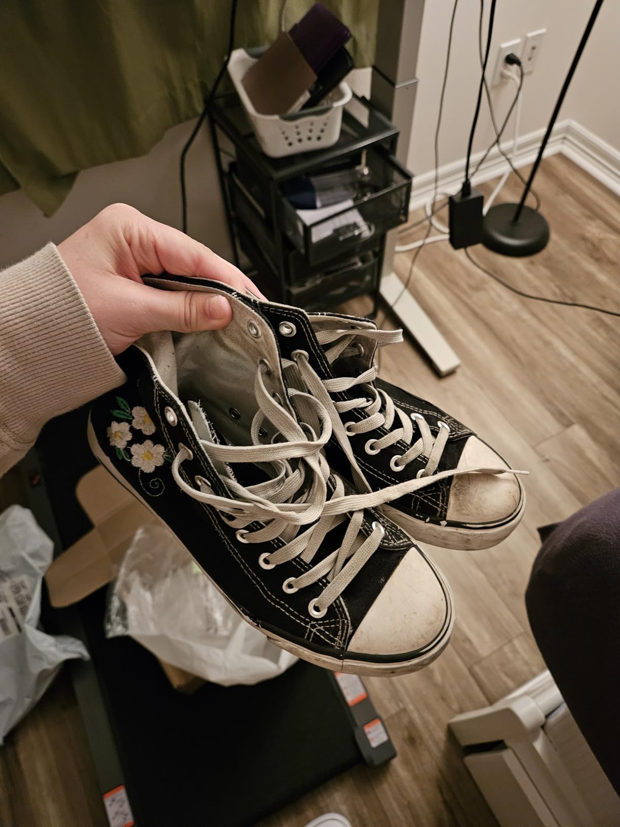 hash bubbie High Top Canvas Sneakers Fashion Walking Shoes customer photo 2
