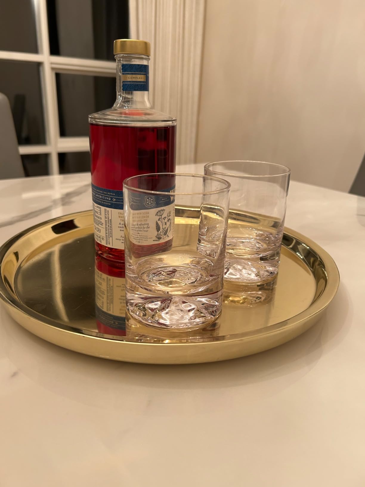 JBHO Hand Blown Crystal Double Old Fashioned Cocktail, Solid Whiskey Glasses, Rocks Glasses, Lowball Glasses - 12 Ounce - set of 2 customer photo 1