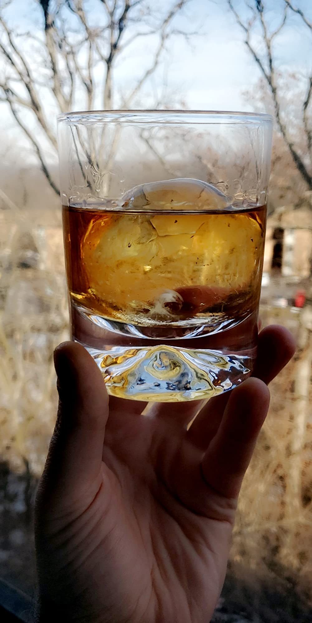 JBHO Hand Blown Crystal Double Old Fashioned Cocktail, Solid Whiskey Glasses, Rocks Glasses, Lowball Glasses - 12 Ounce - set of 2 customer photo 2